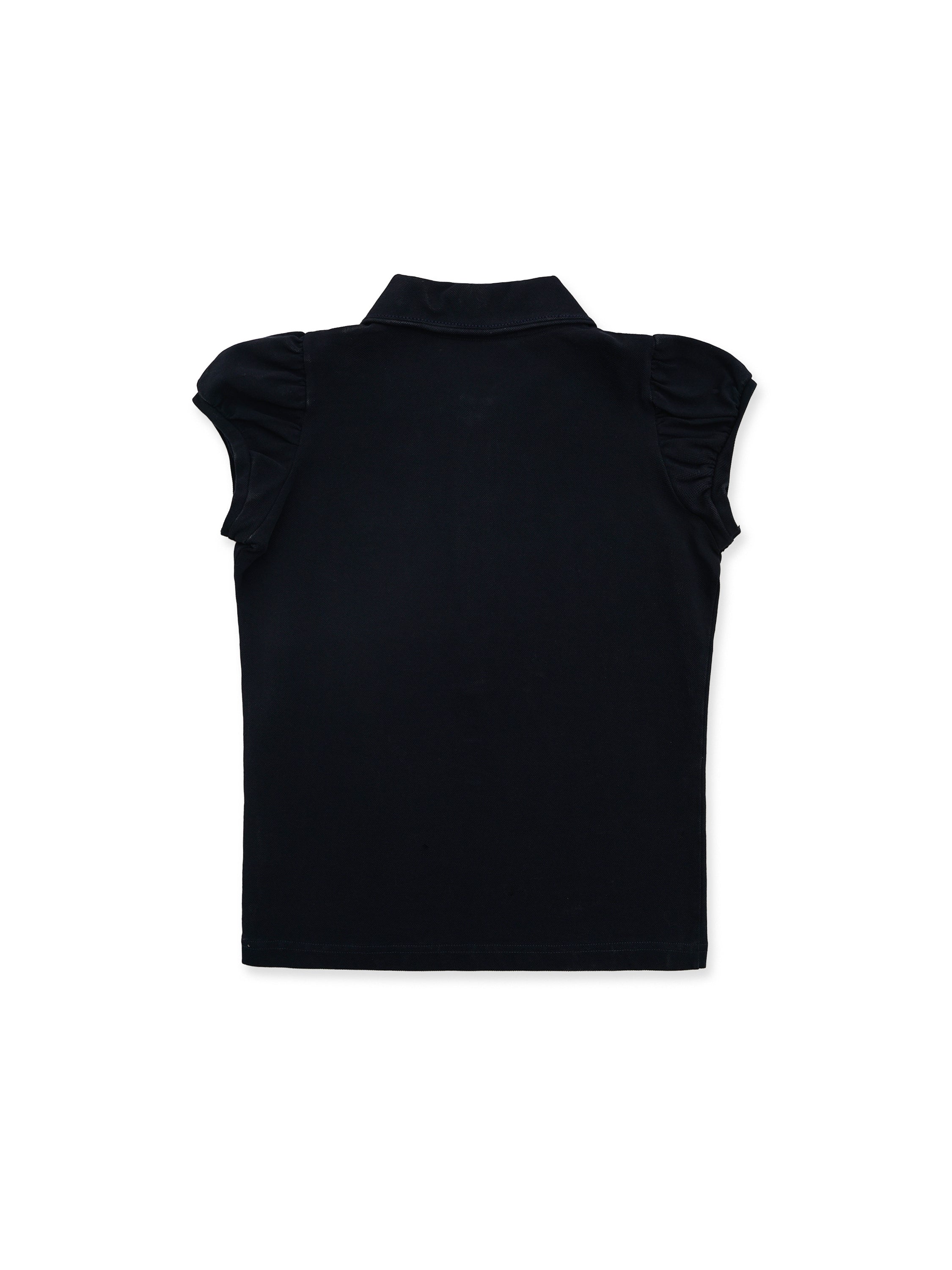 *Puff-sleeved slim-fit polo shirt