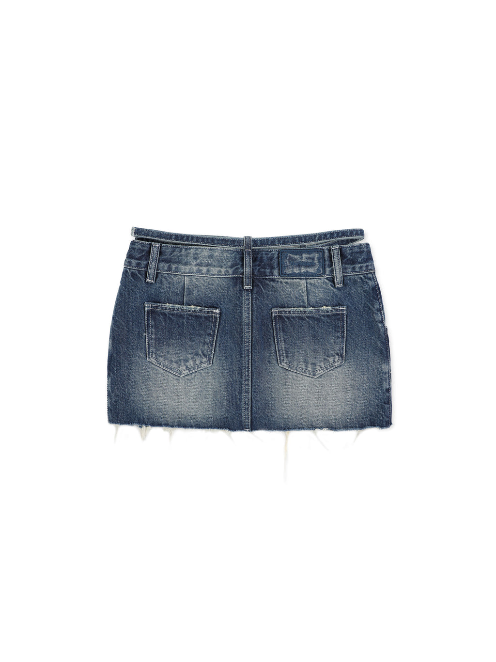 *Star-patterned rhinestone belt mini skirt