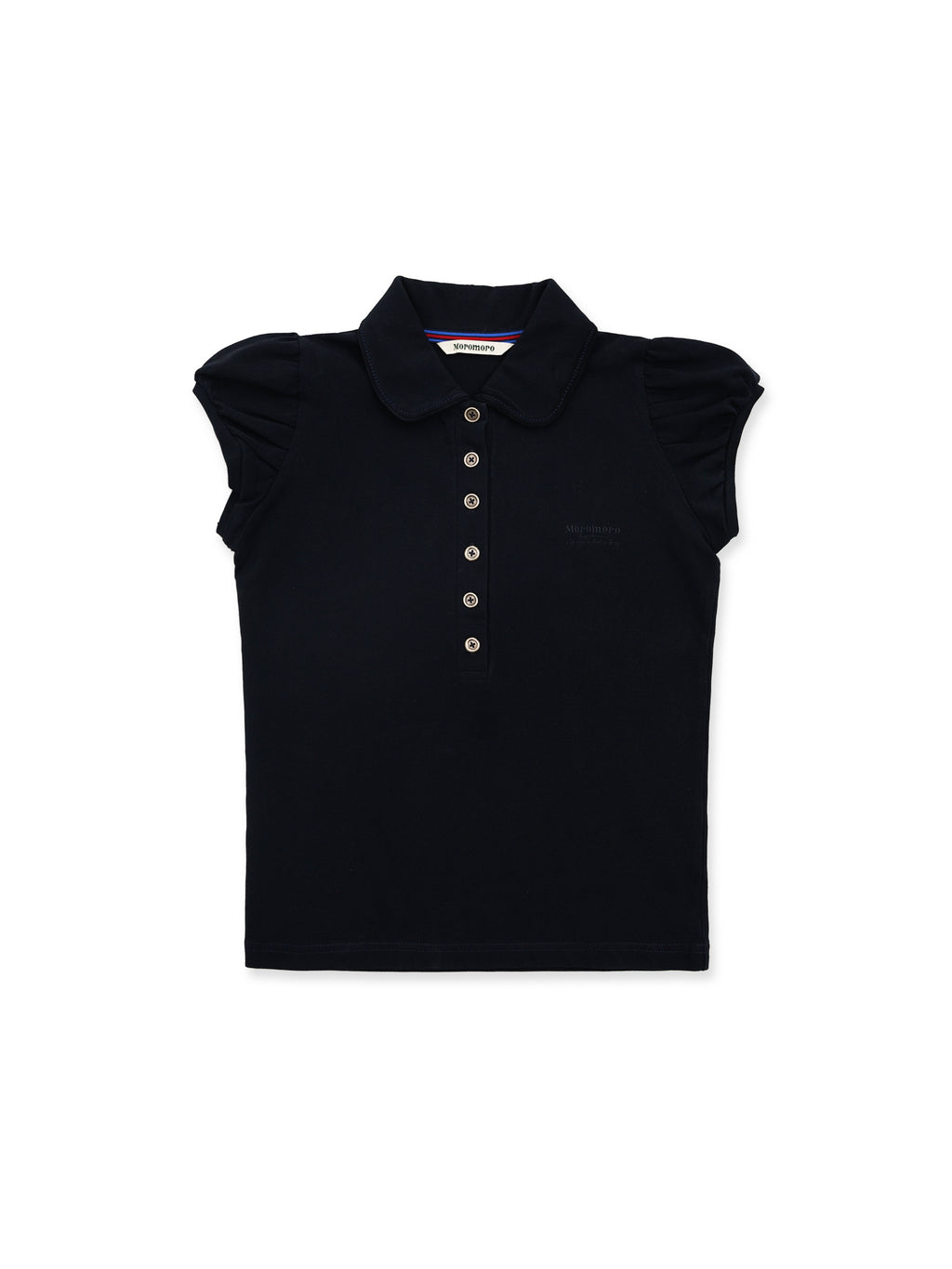 *Puff-sleeved slim-fit polo shirt