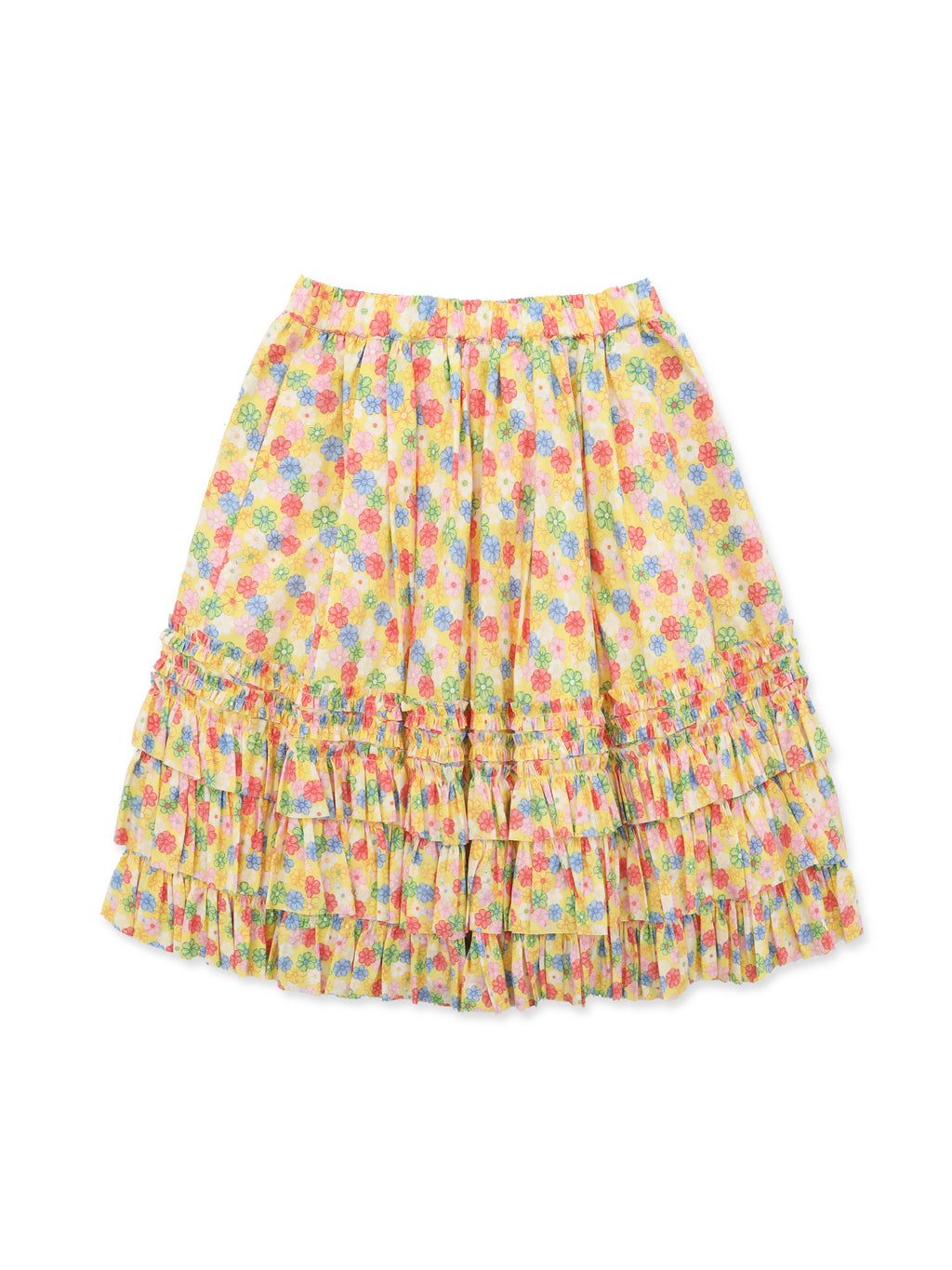 *All-over floral print ruffled tiered skirt