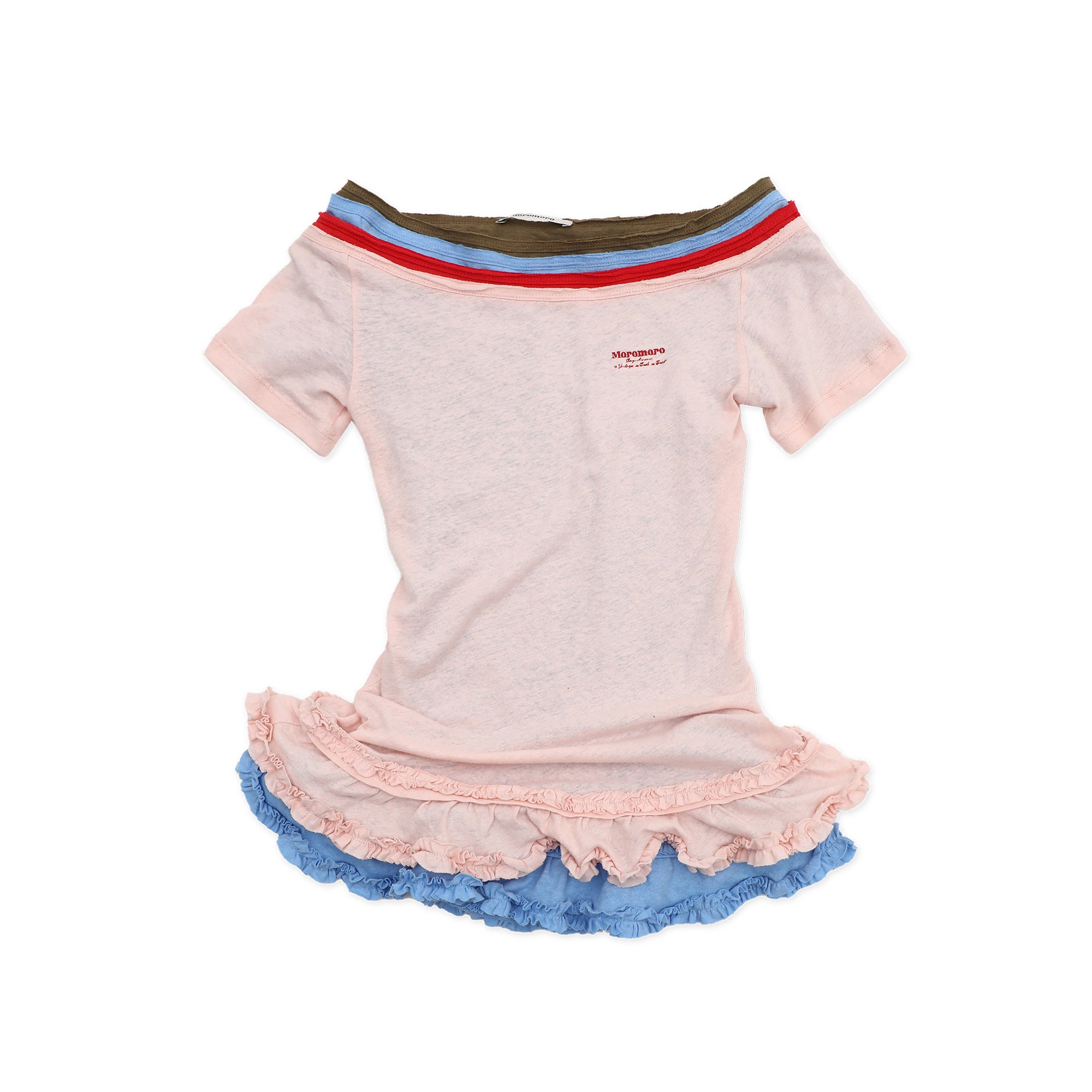 One Shoulder Double layered Flowy Pleated Short T