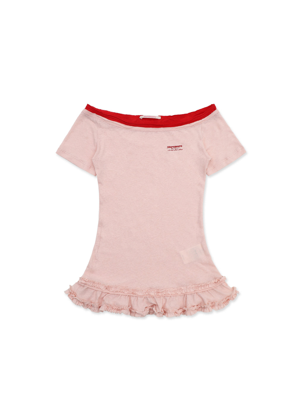 *Color-blocked lace short-sleeved T-shirt