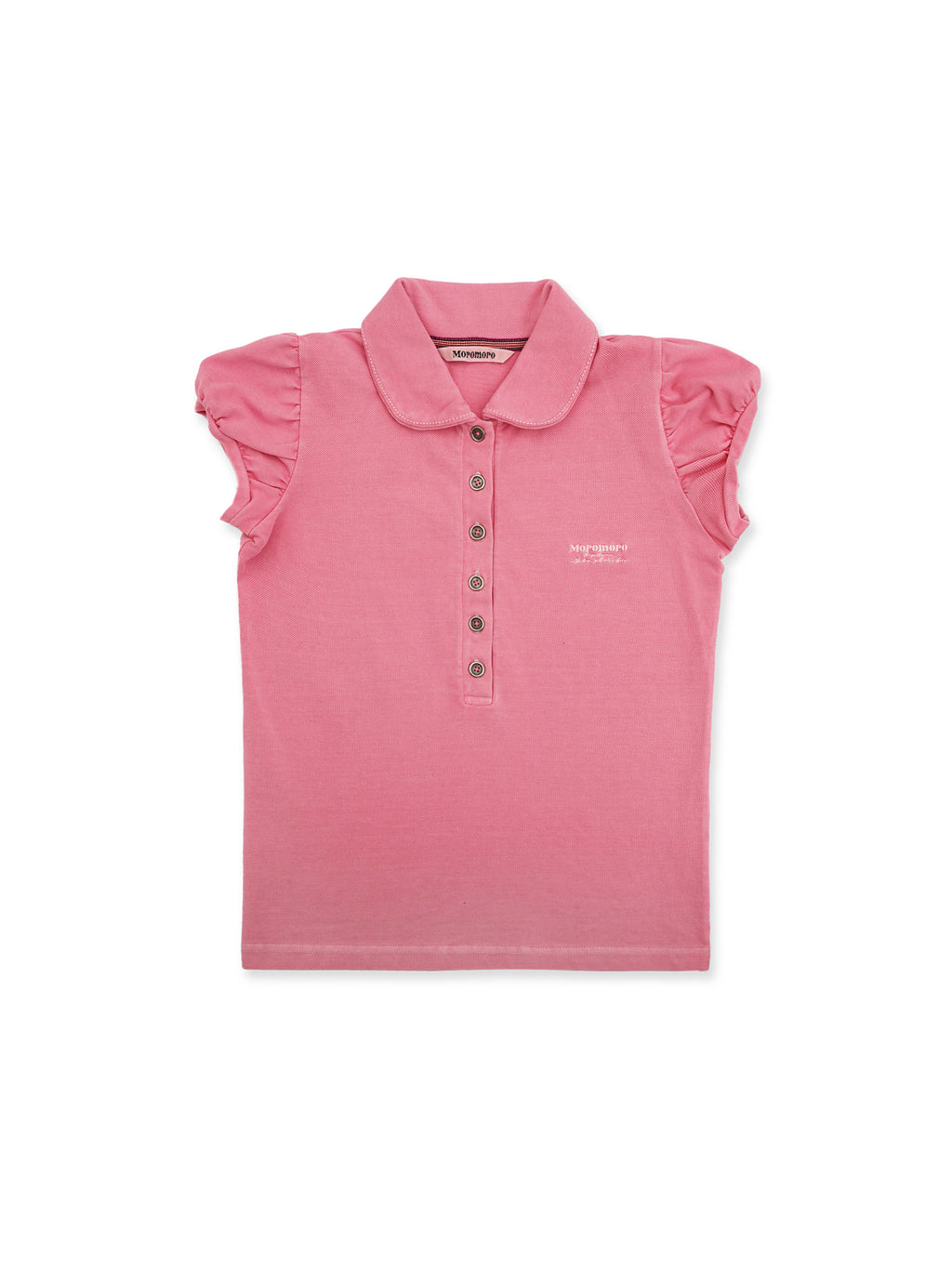 *Puff-sleeved slim-fit polo shirt