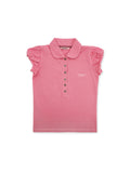 *Puff-sleeved slim-fit polo shirt