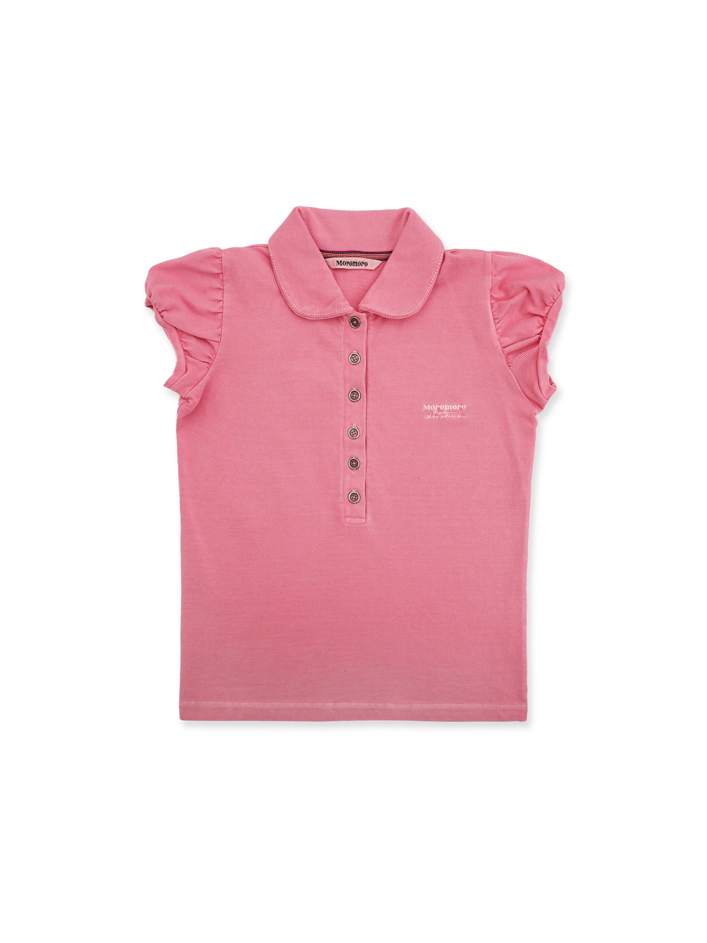 *Puff-sleeved slim-fit polo shirt