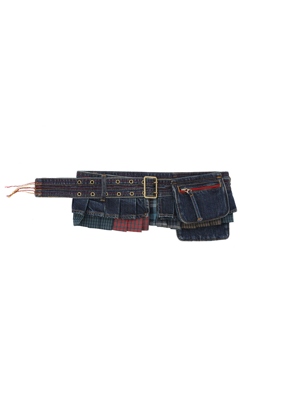 *Colorful chain buckle denim waist bag