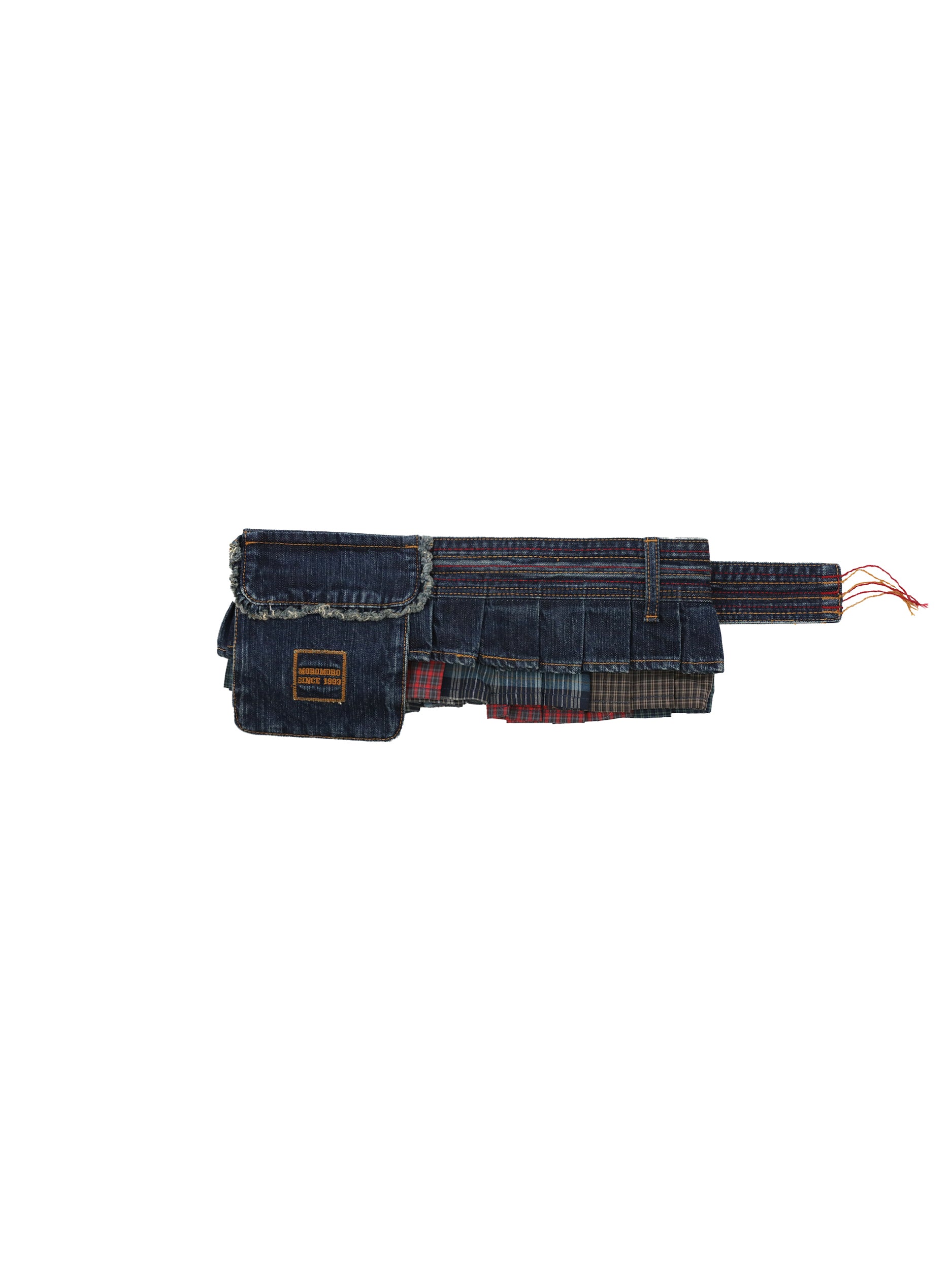 *Colorful chain buckle denim waist bag
