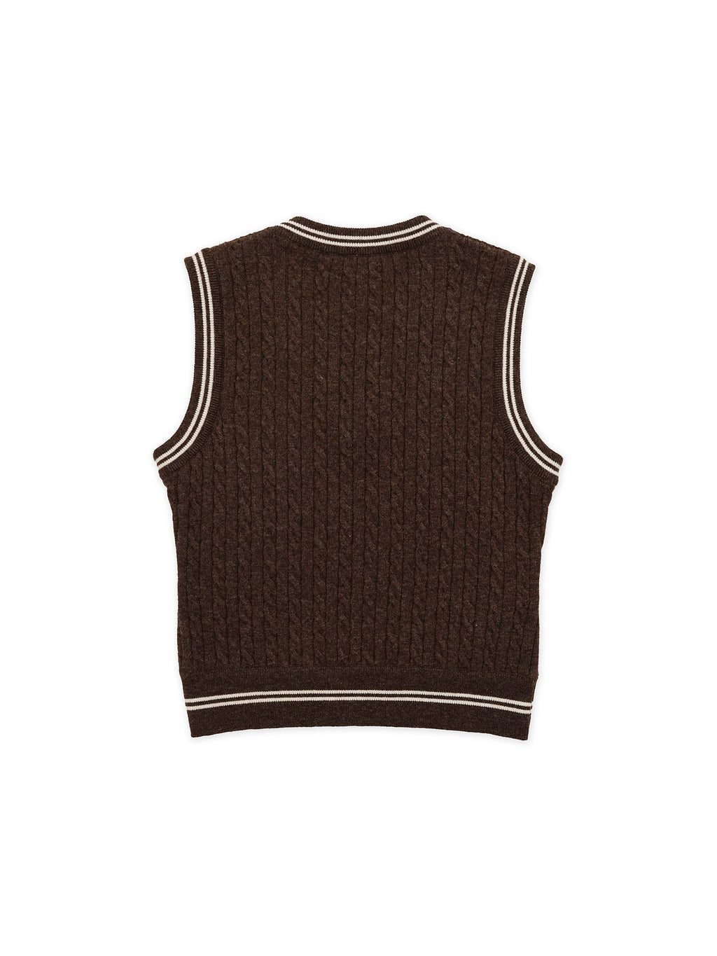 *Color-blocked cable knit bow vest