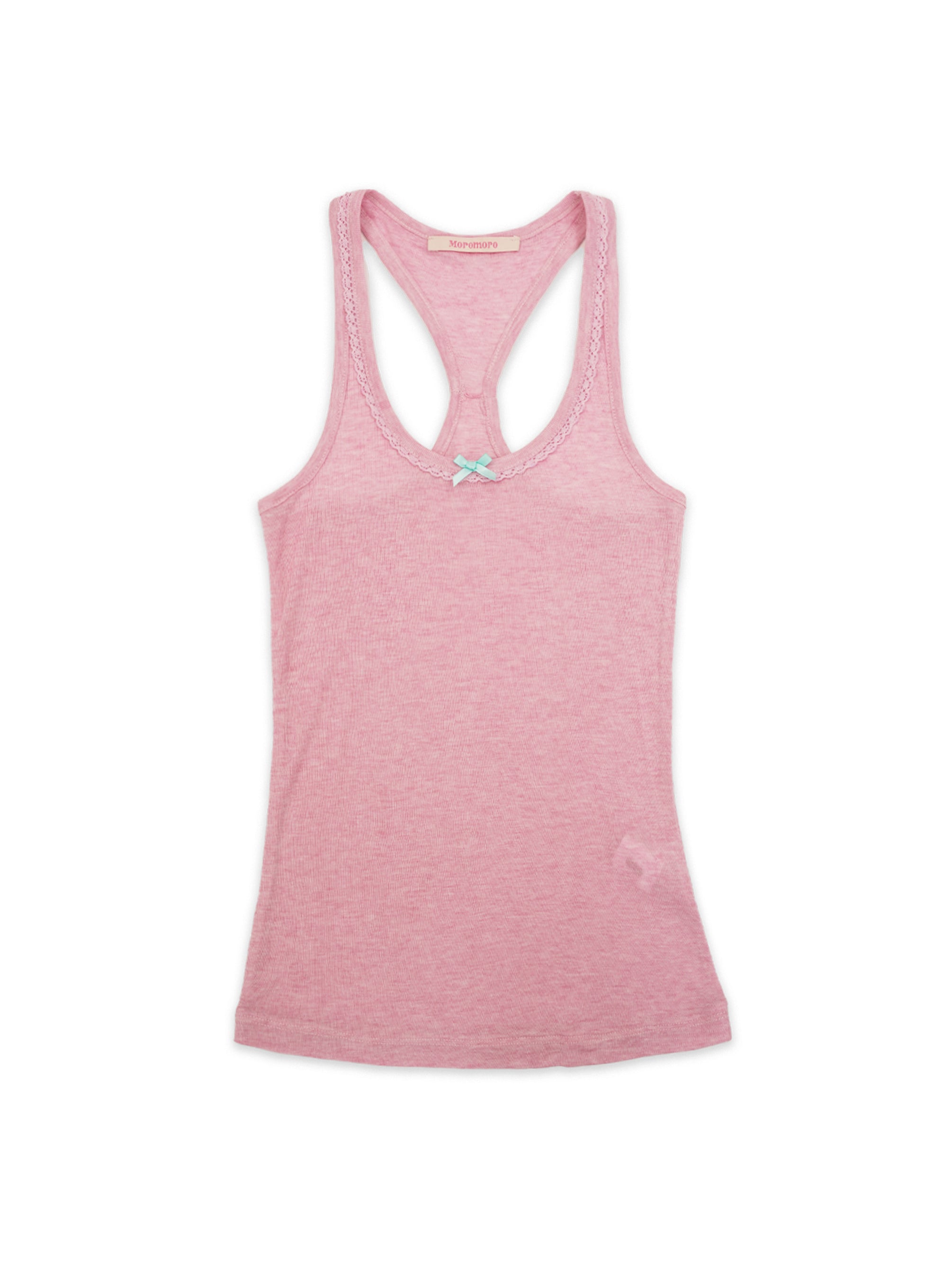 *Bow-tie lace neckline vest