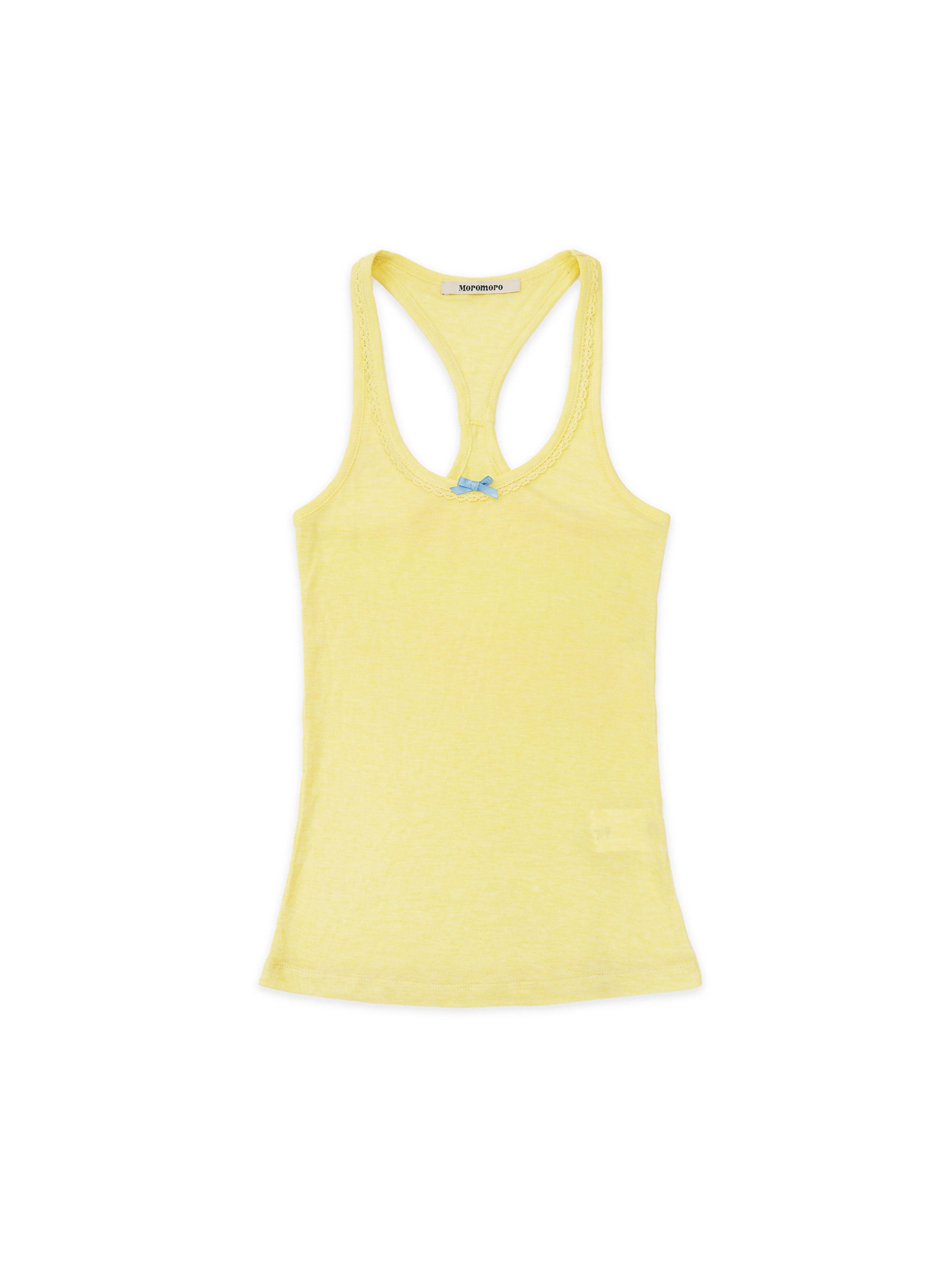 *Bow-tie lace neckline vest
