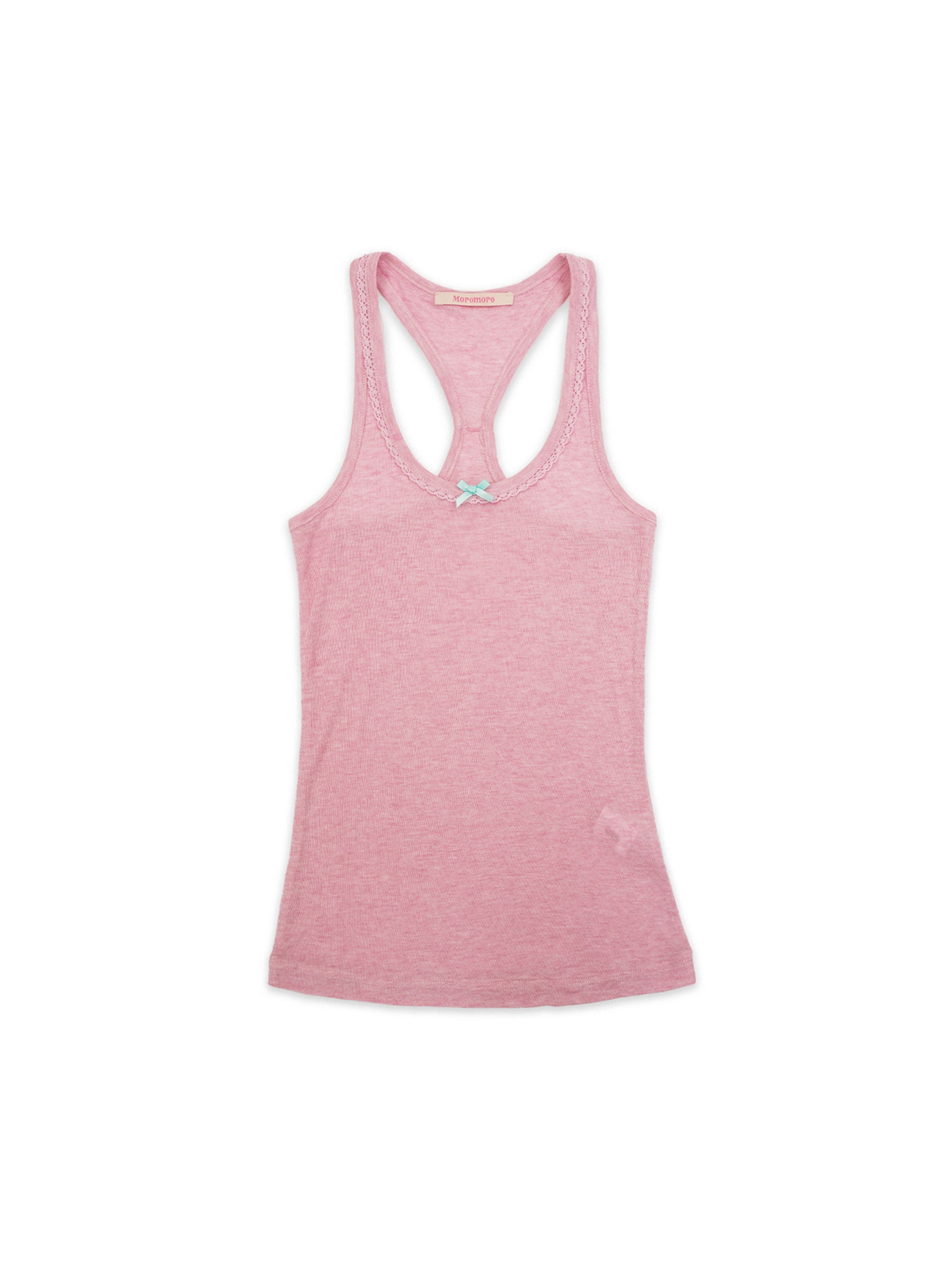 *Bow-tie lace neckline vest