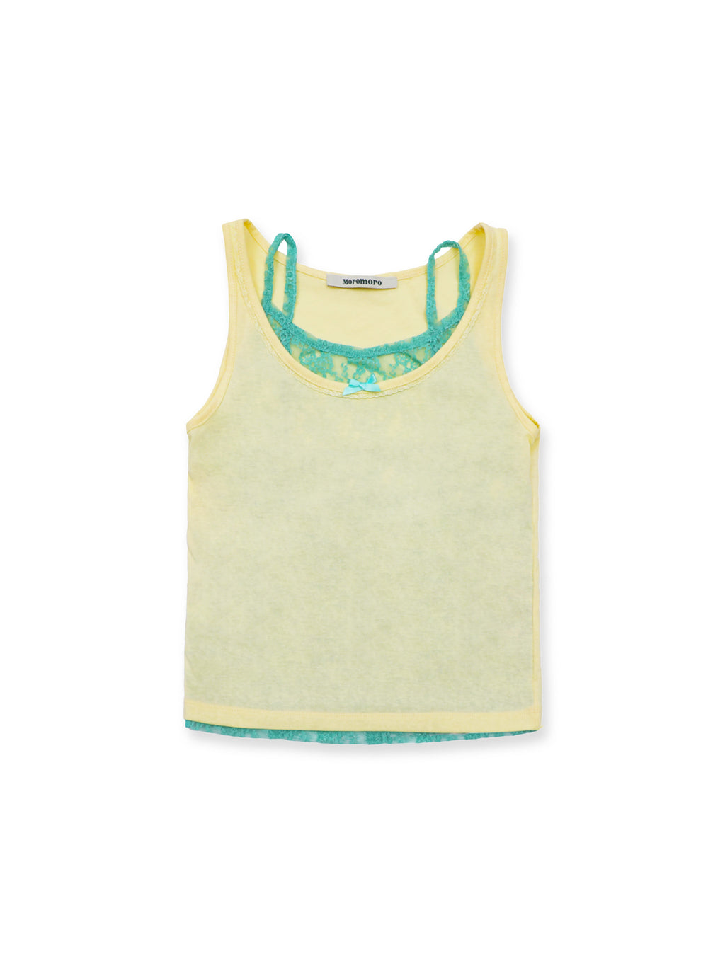 *Faux two-piece lace-trimmed camisole