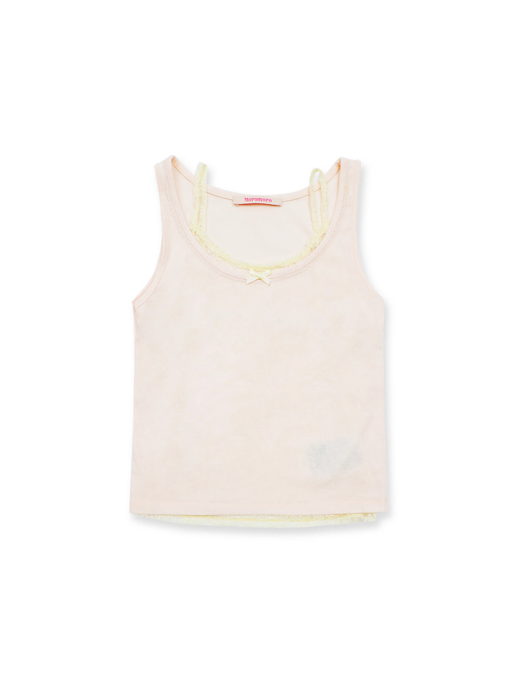 *Faux two-piece lace-trimmed camisole