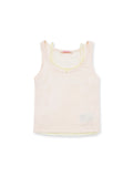*Faux two-piece lace-trimmed camisole