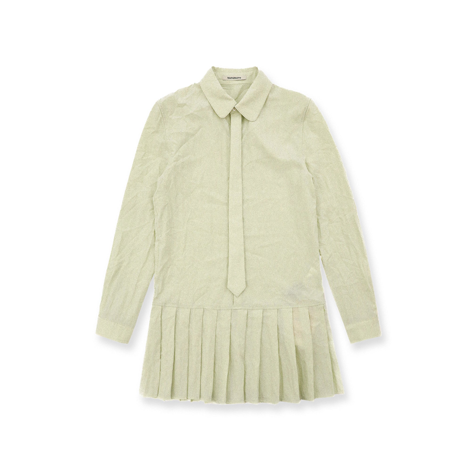 *Tie-pleated shirt dress