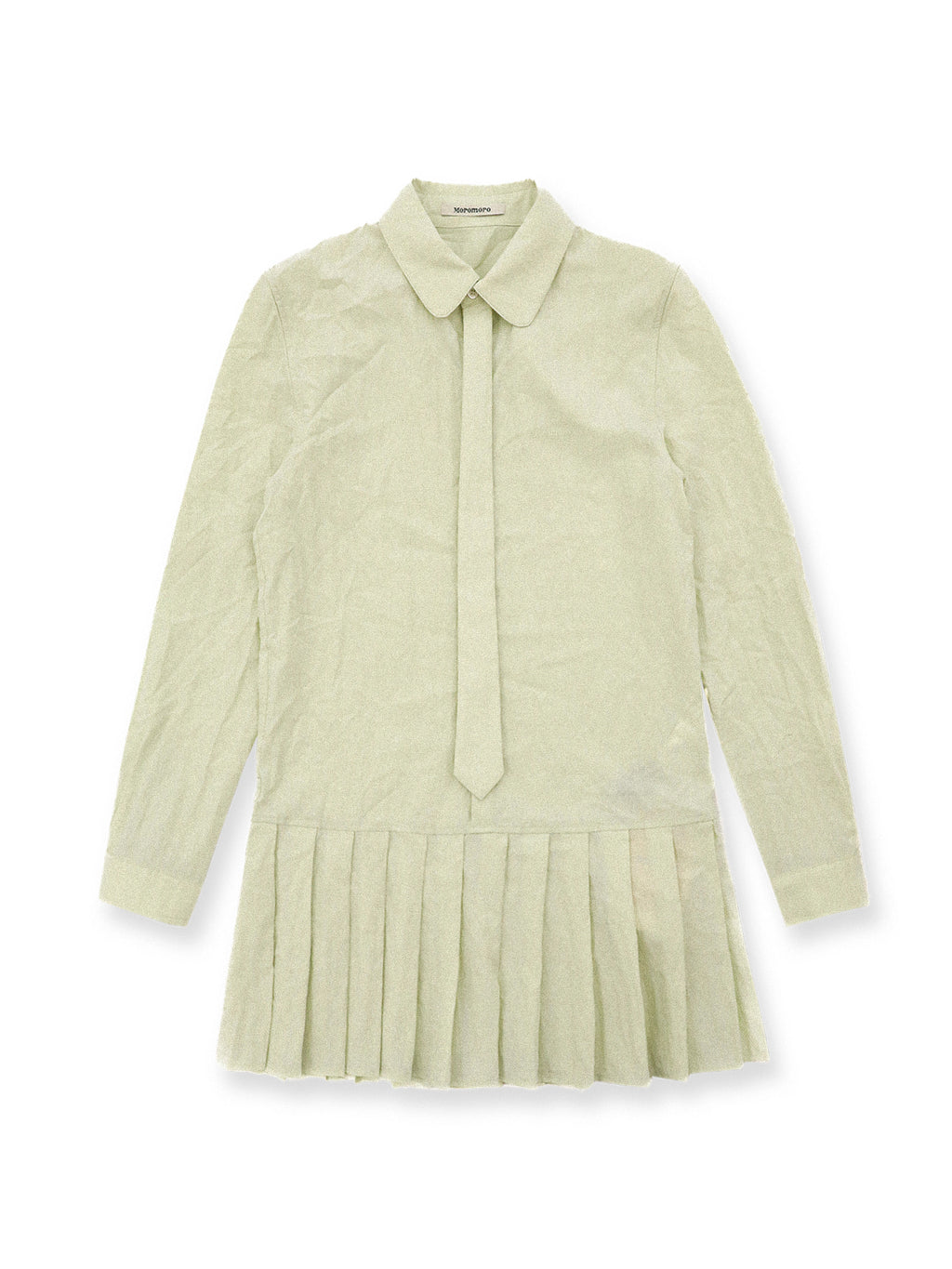 *Tie-pleated shirt dress