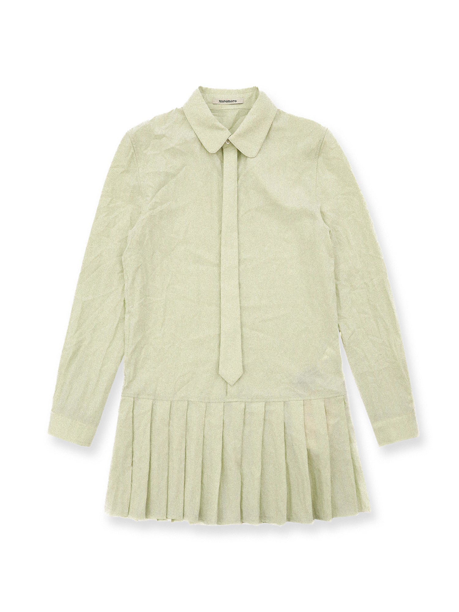 *Tie-pleated shirt dress
