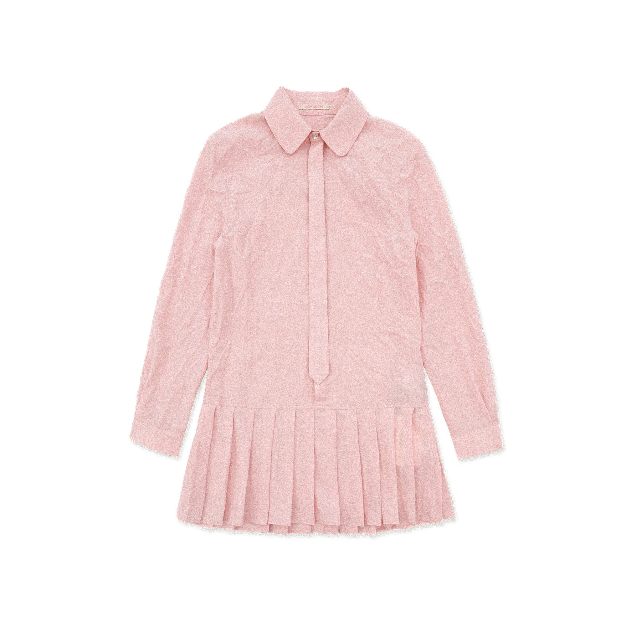 *Tie-pleated shirt dress
