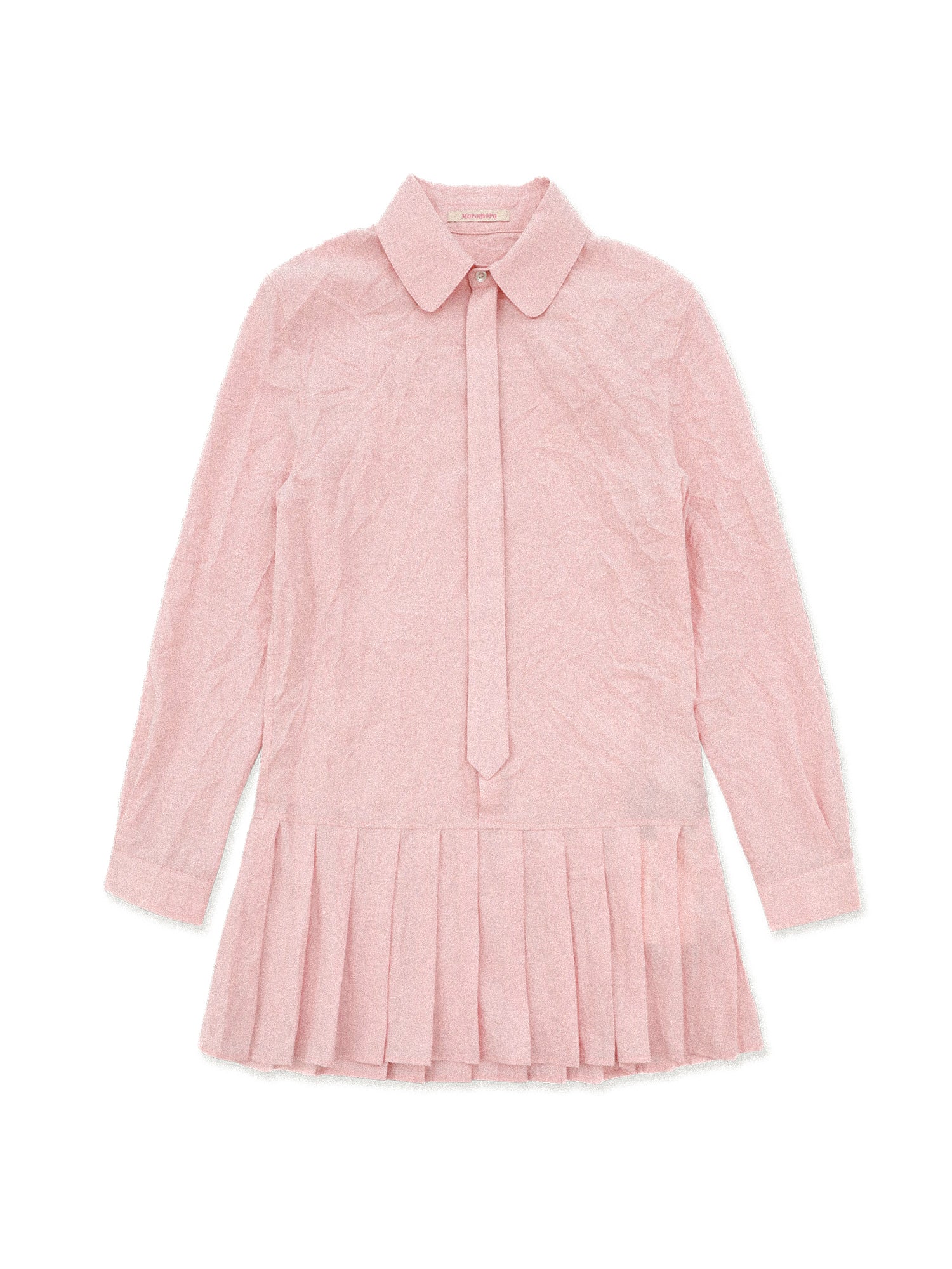 *Tie-pleated shirt dress