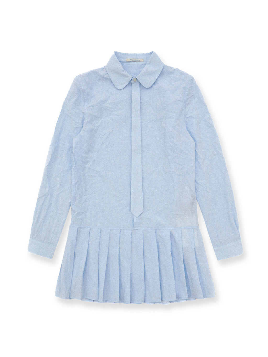 *Tie-pleated shirt dress