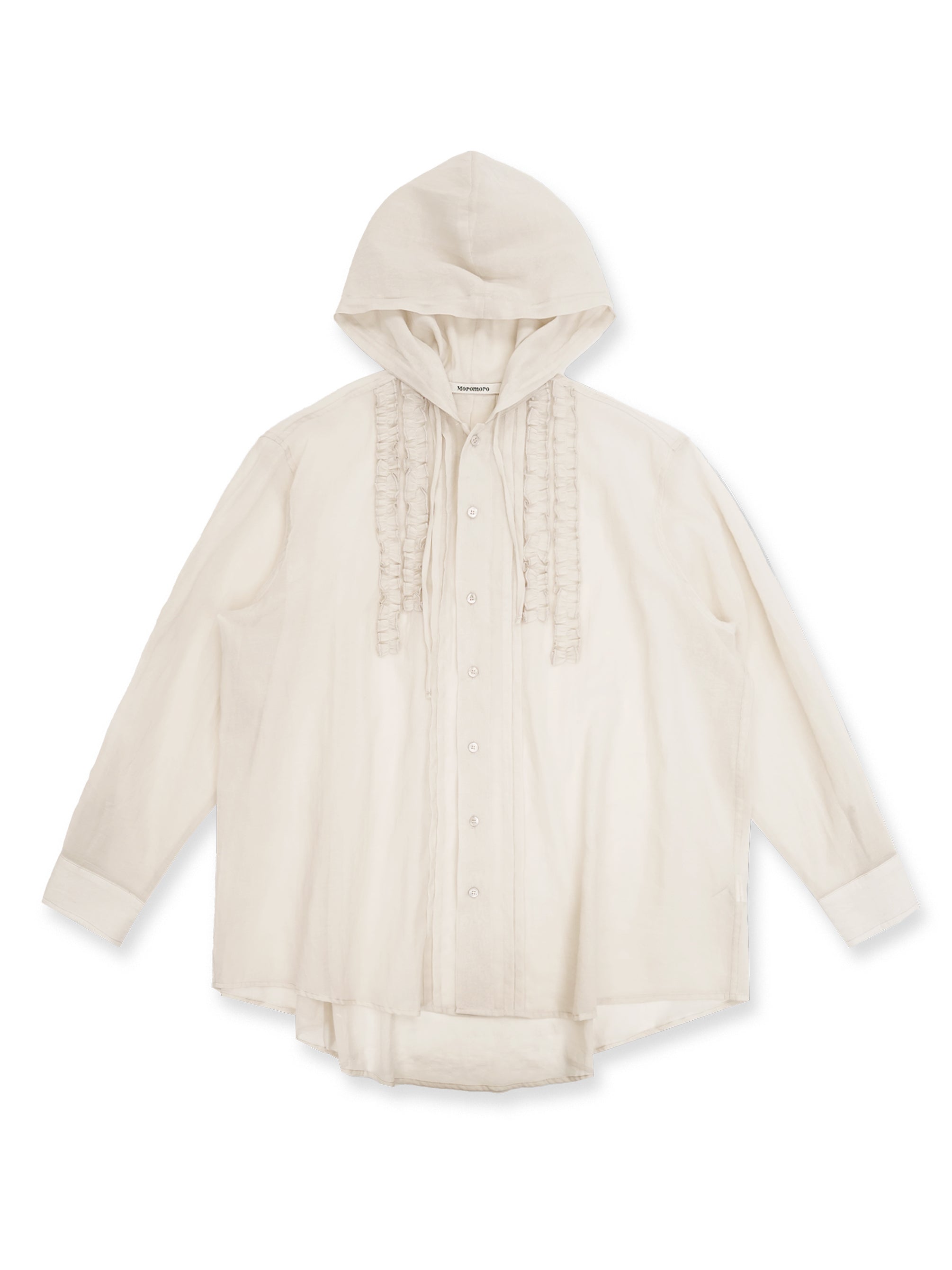 *Ruffled hooded shirt