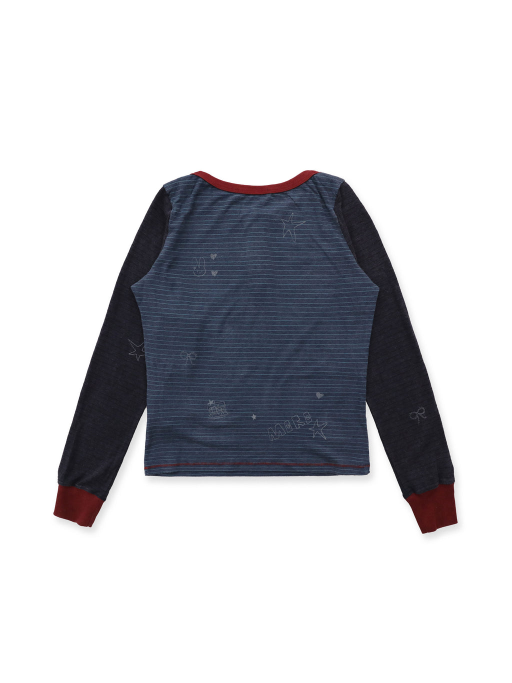 *Striped Rhinestone Long-Sleeved Top