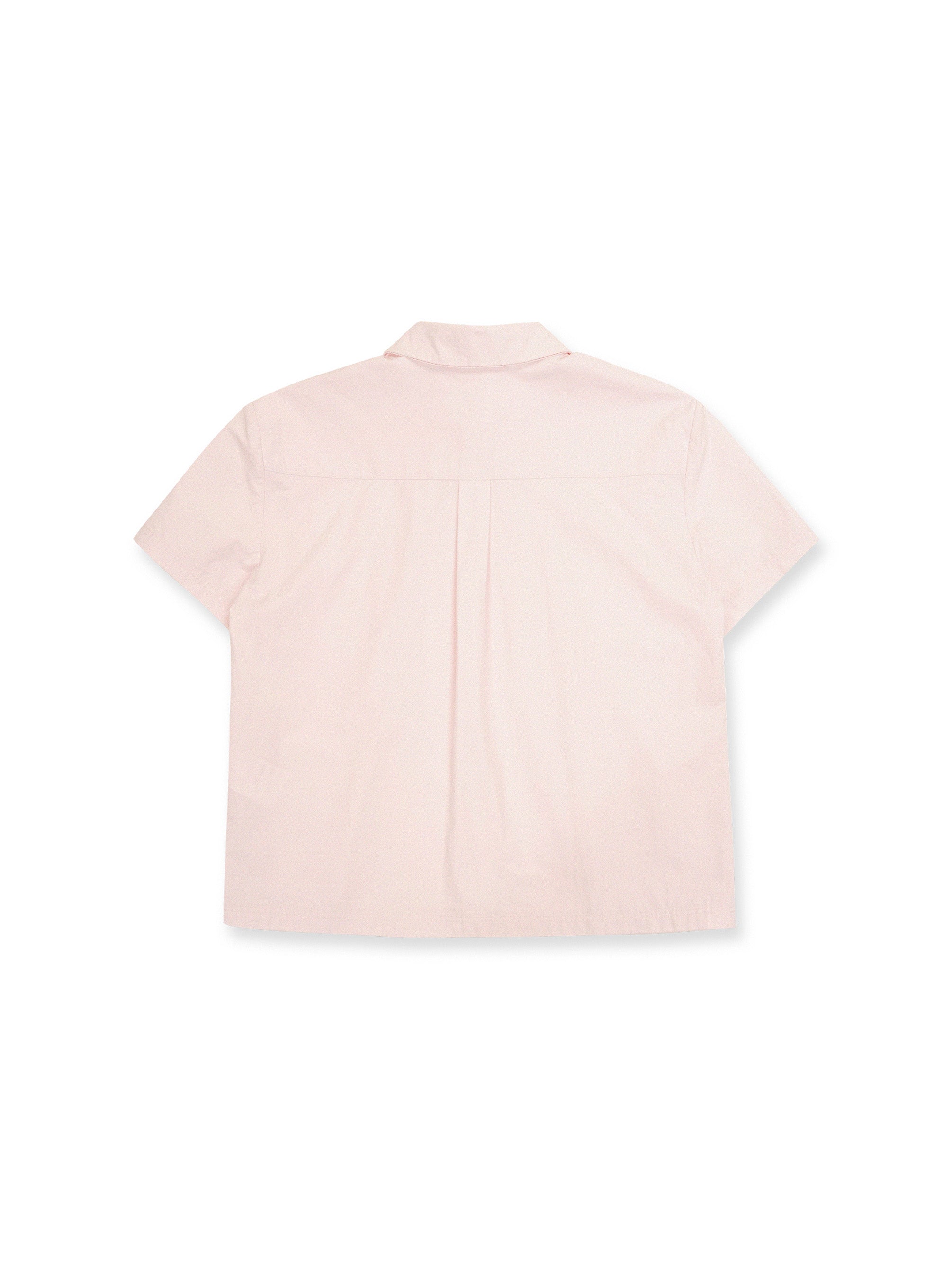 *Peter Pan collar pleated short-sleeved shirt