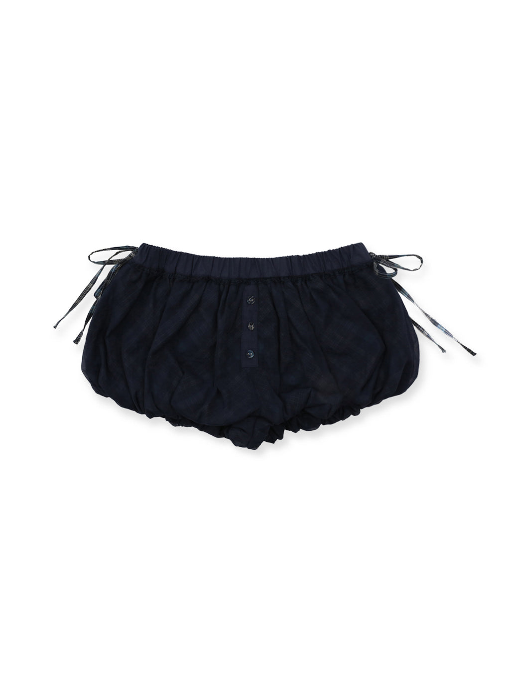 *Plaid patchwork mesh tulip shorts