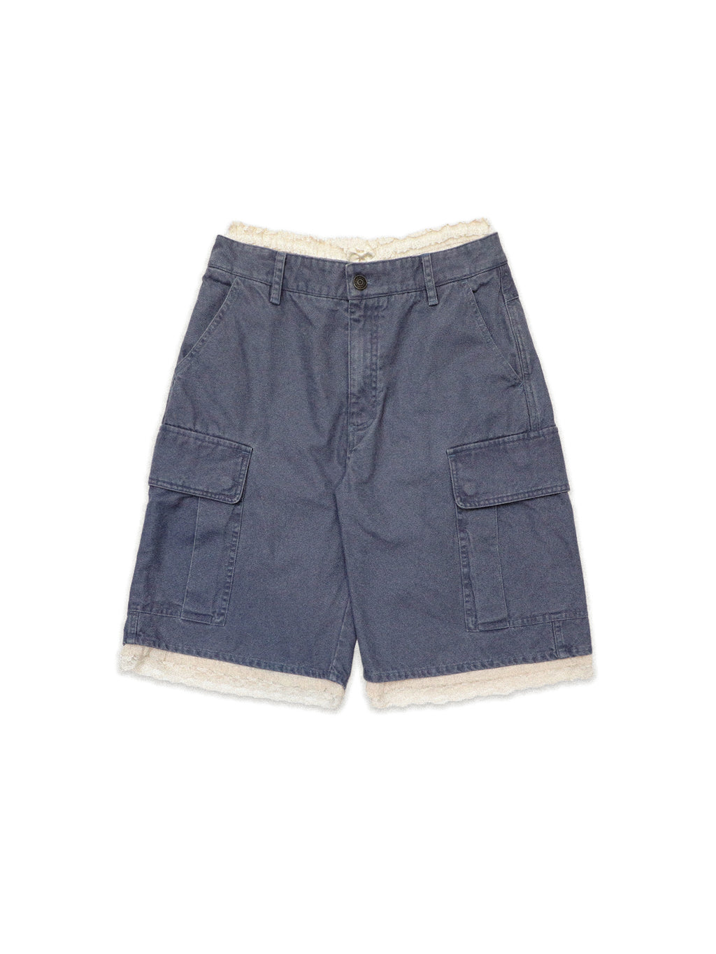 *Lace waistband faux two-piece cargo shorts