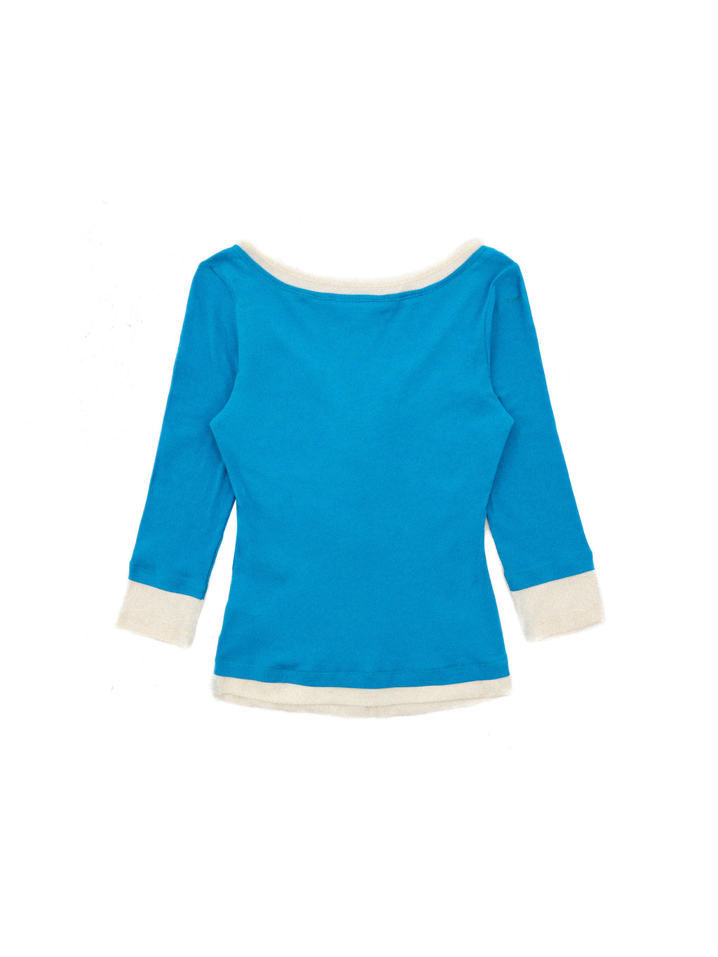 *Faux two-piece color-blocked Henley collar T-shirt