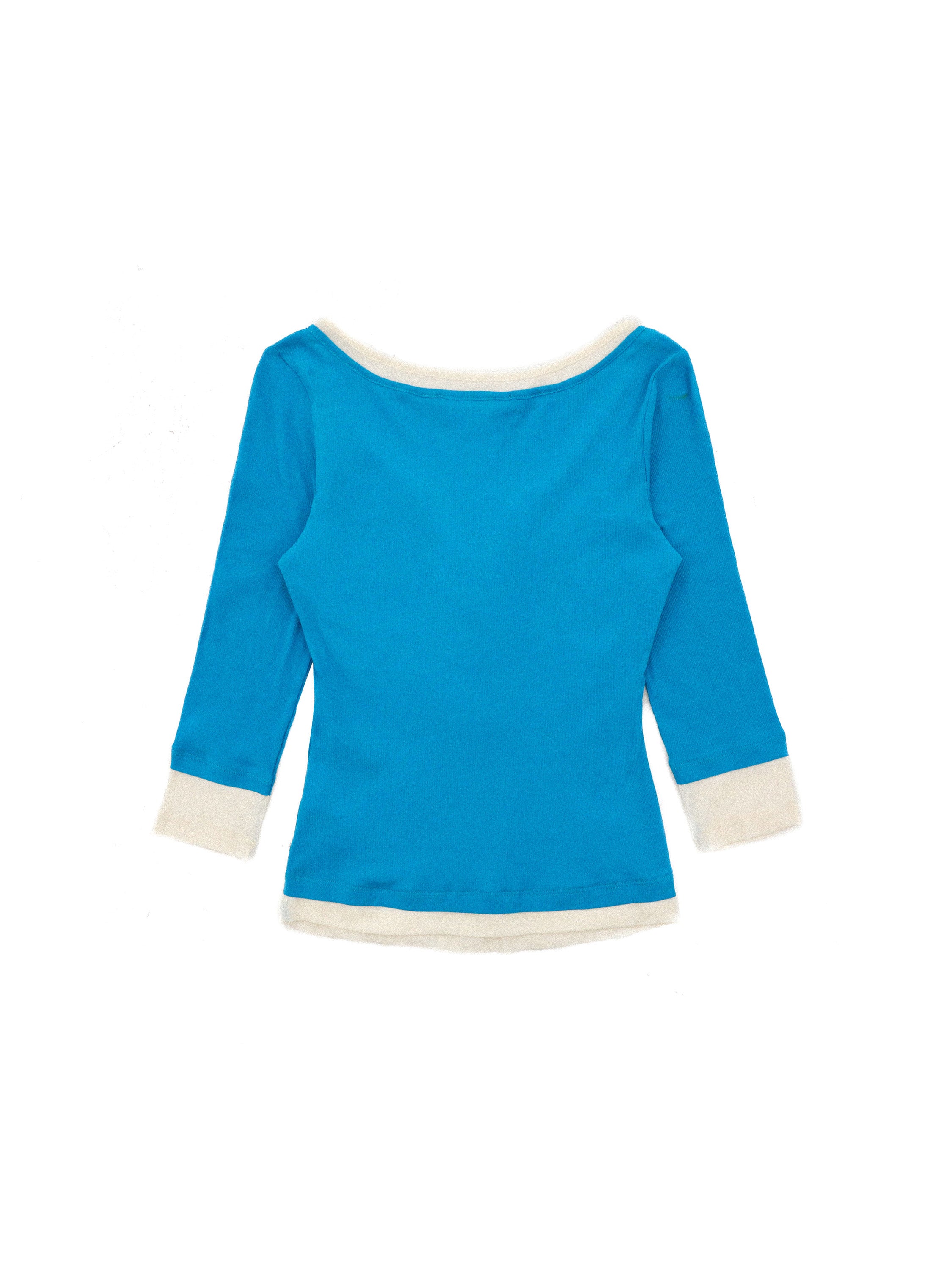 *Faux two-piece color-blocked Henley collar T-shirt