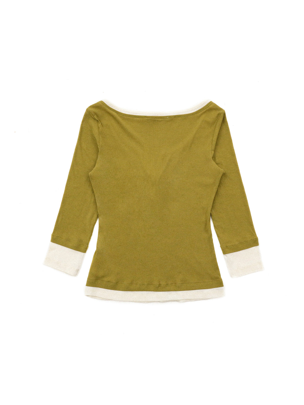 *Faux two-piece color-blocked Henley collar T-shirt