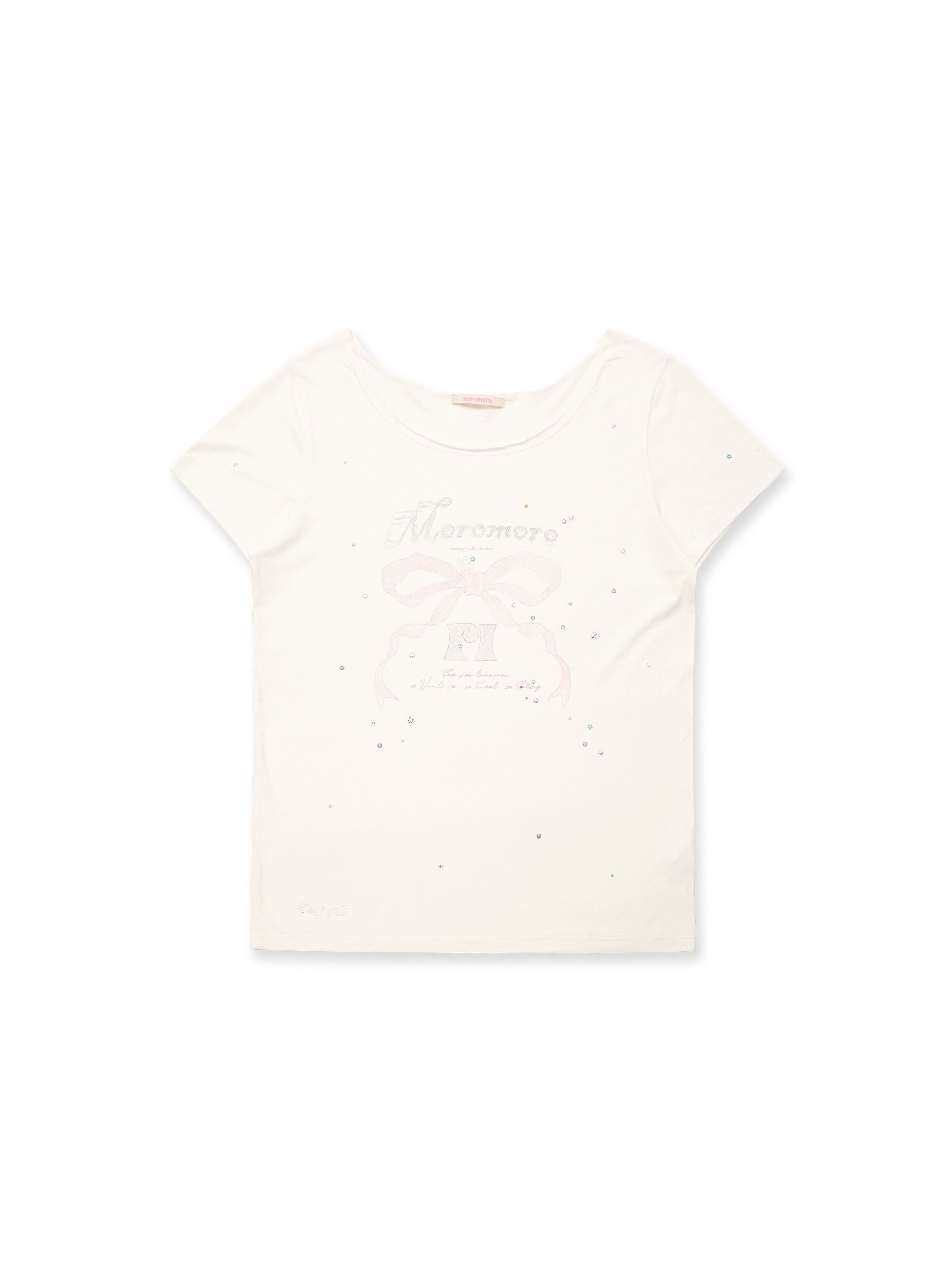 *Bow Print Short-Sleeve T-Shirt