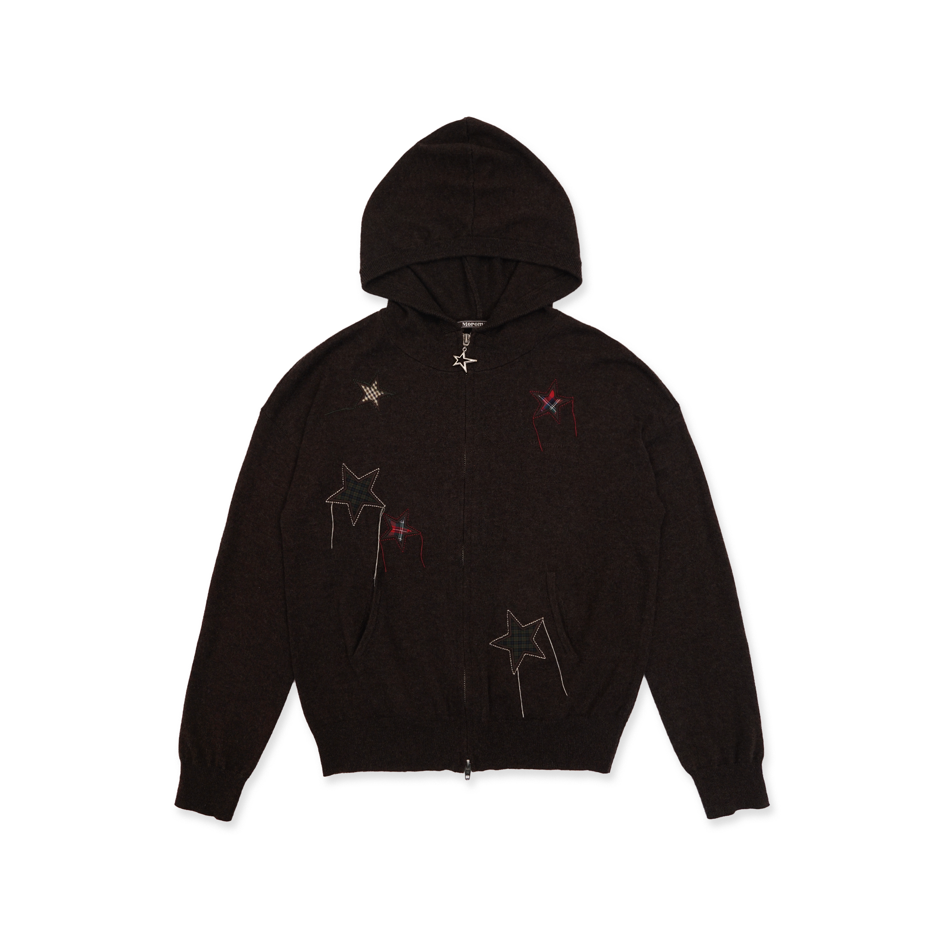 Star Applique Wool Hooded Cardigan