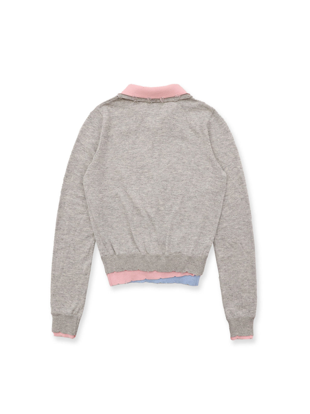 *Color-blocked faux three-piece cardigan