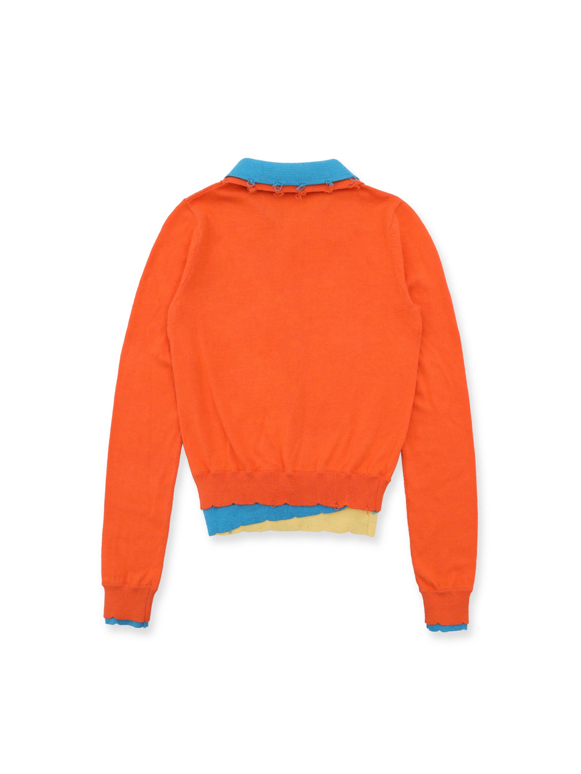 *Color-blocked faux three-piece cardigan
