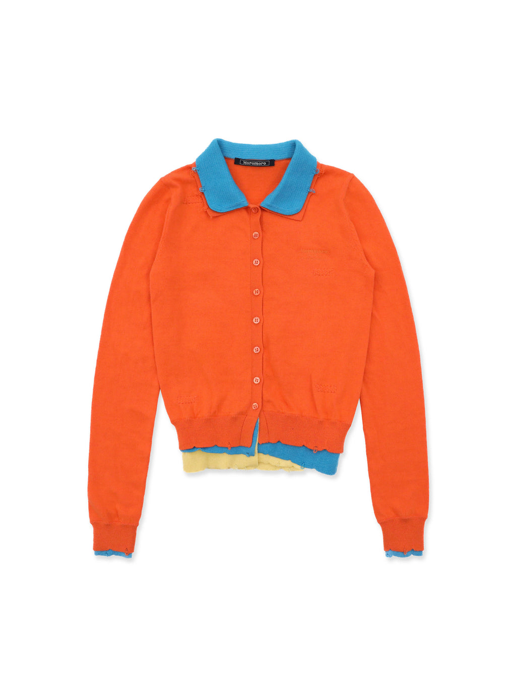 *Color-blocked faux three-piece cardigan