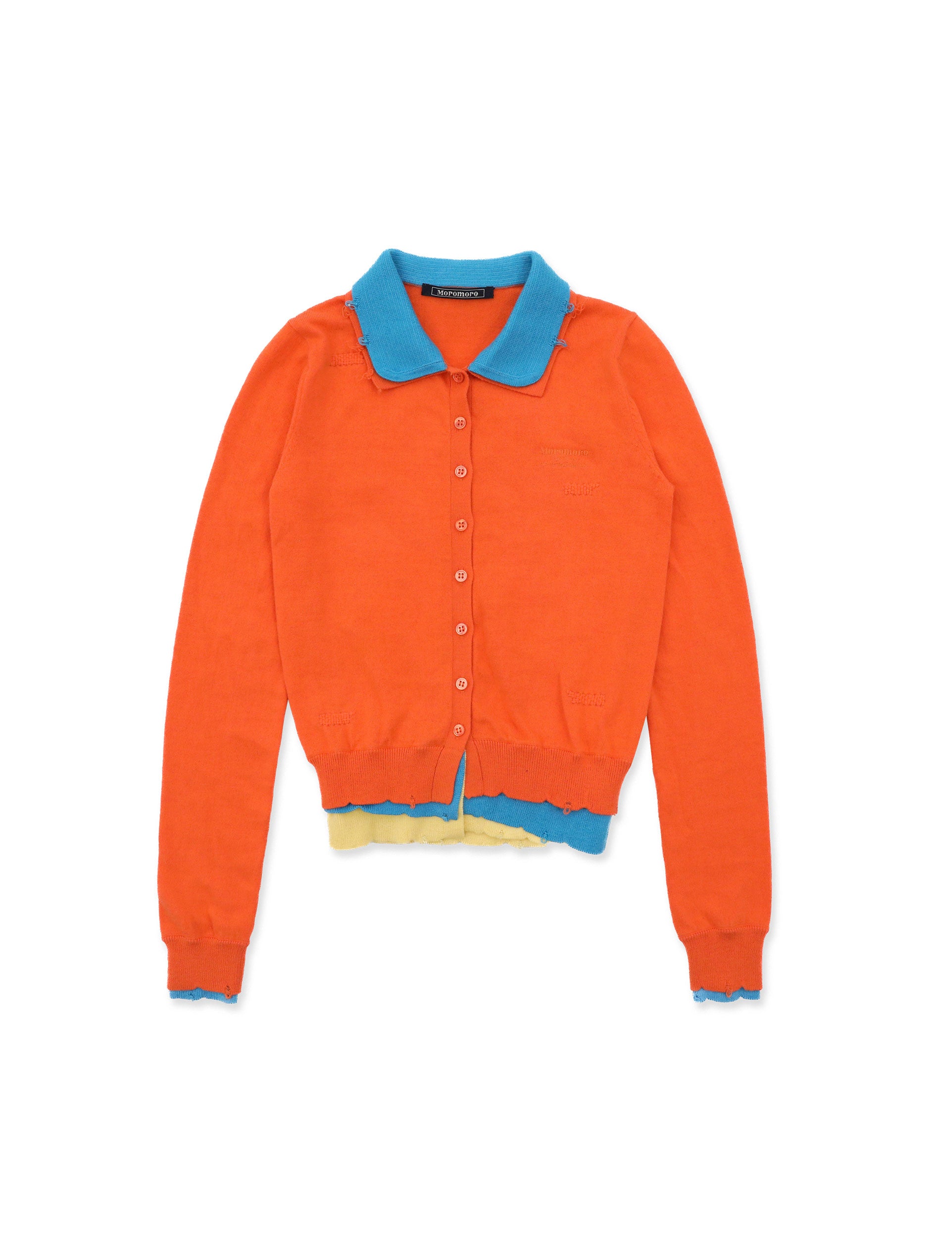 *Color-blocked faux three-piece cardigan