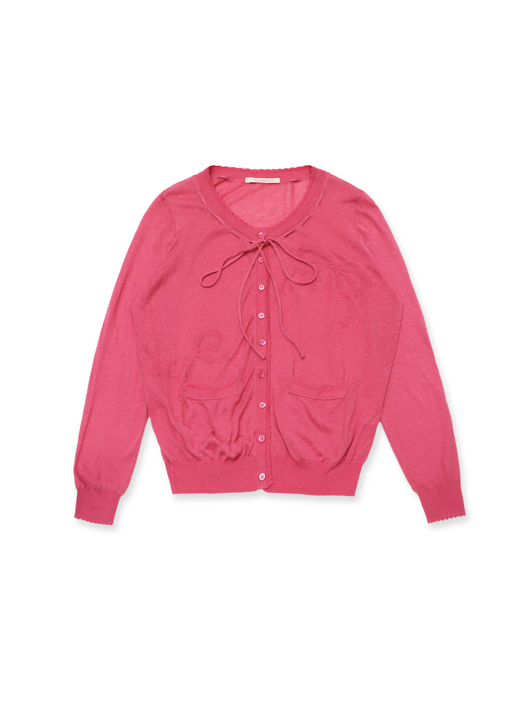 *Bow-tie jacquard cardigan