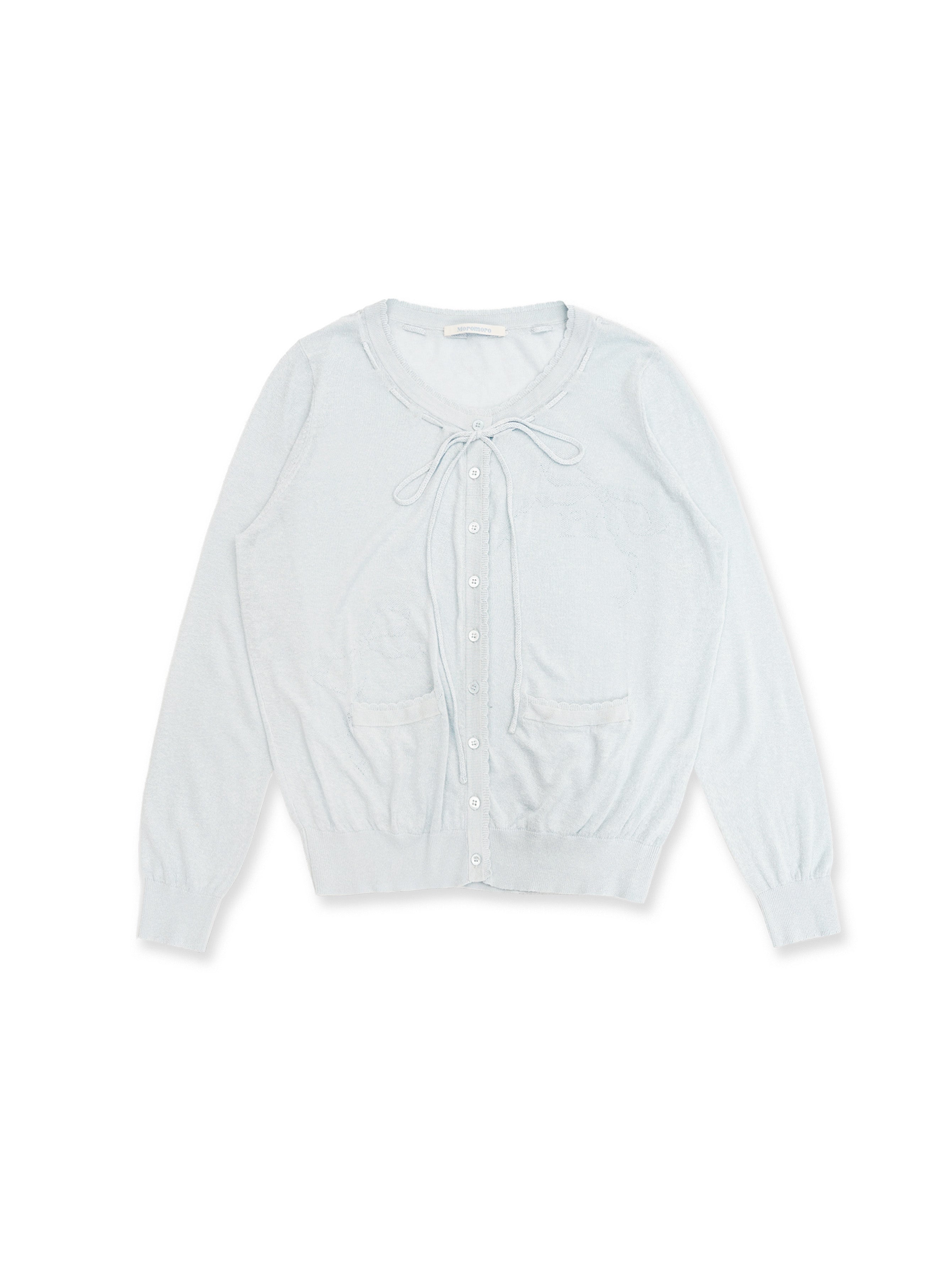 *Bow-tie jacquard cardigan