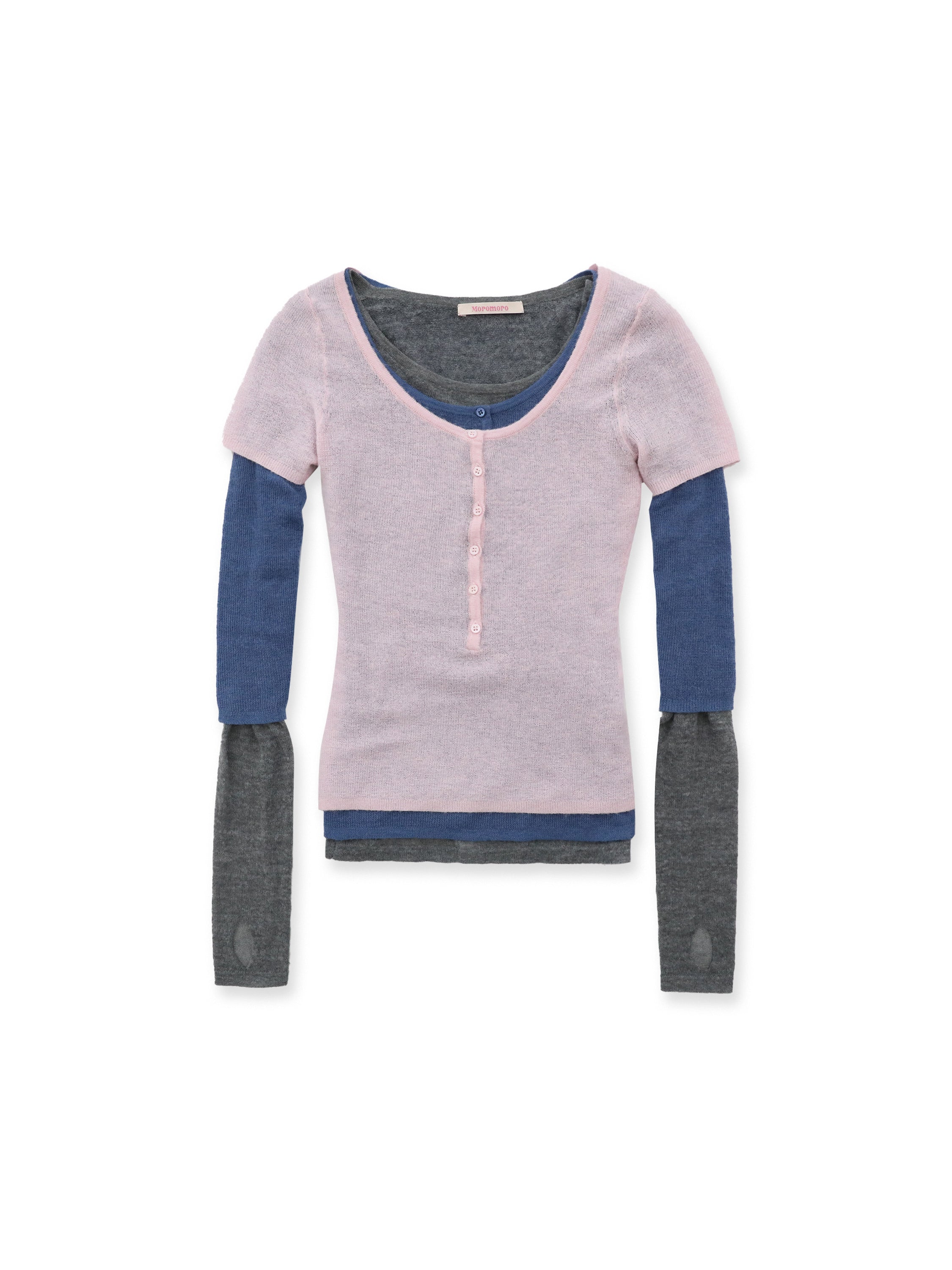 *Three layered color-blocked sweaters