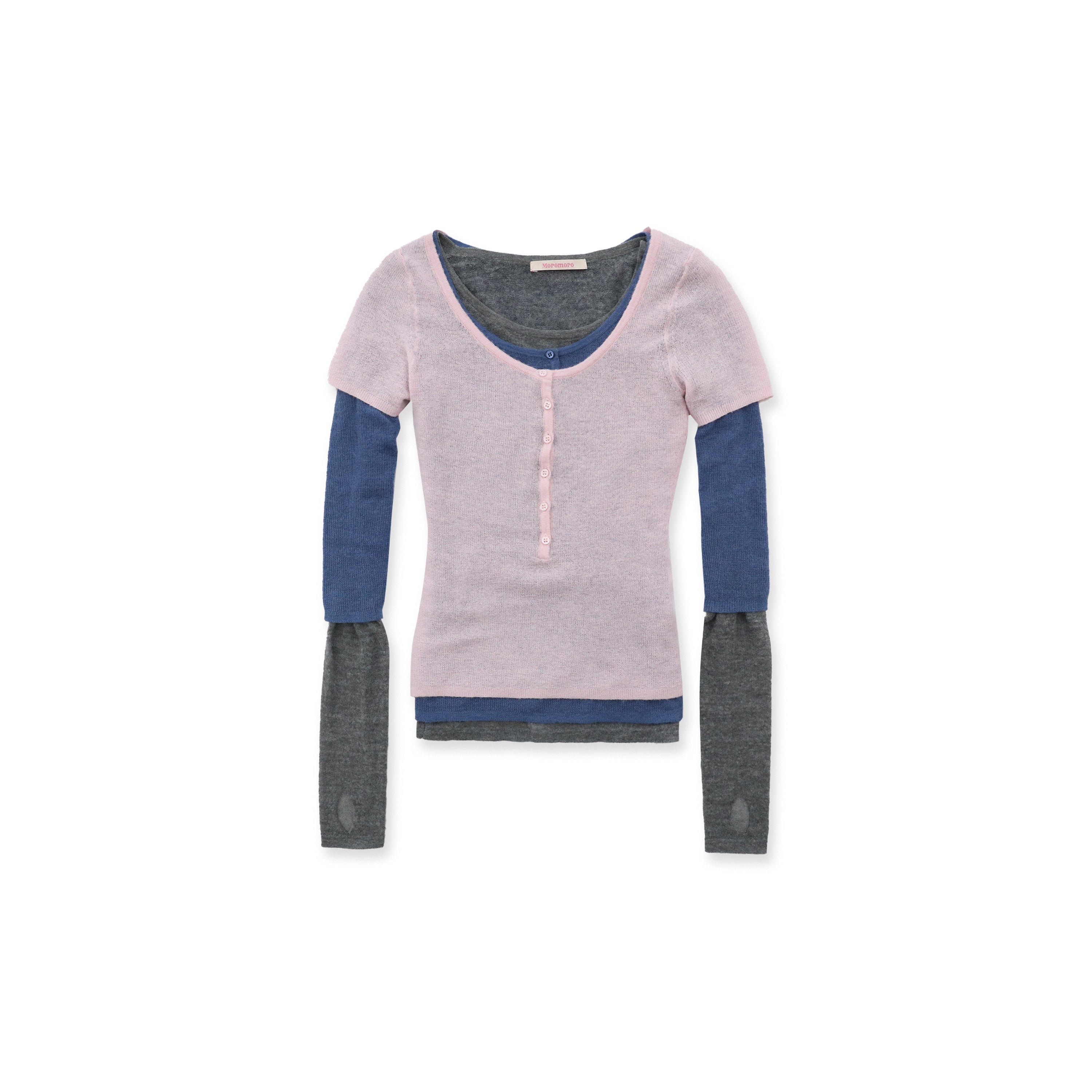 *Three layered color-blocked sweaters