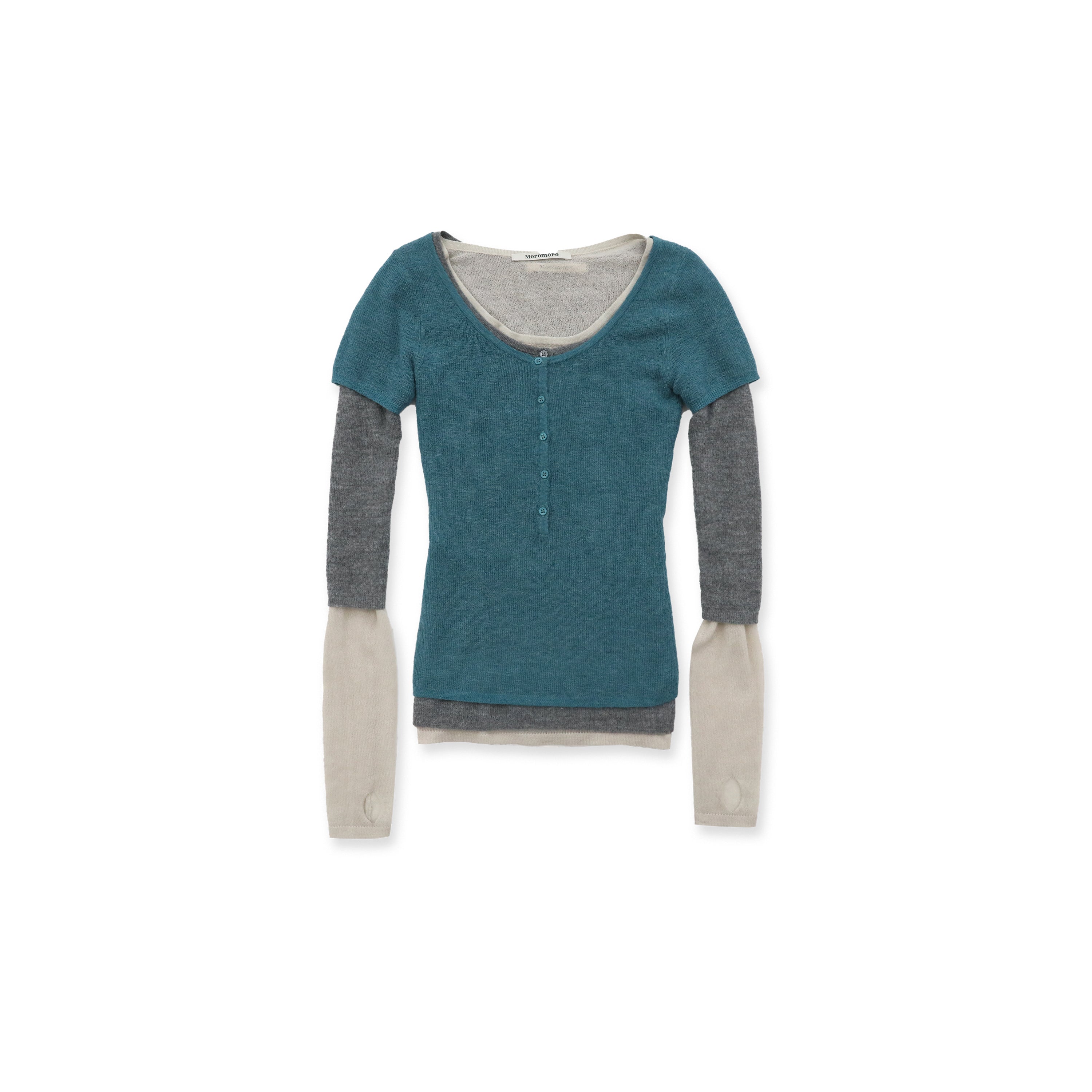 *Three layered color-blocked sweaters