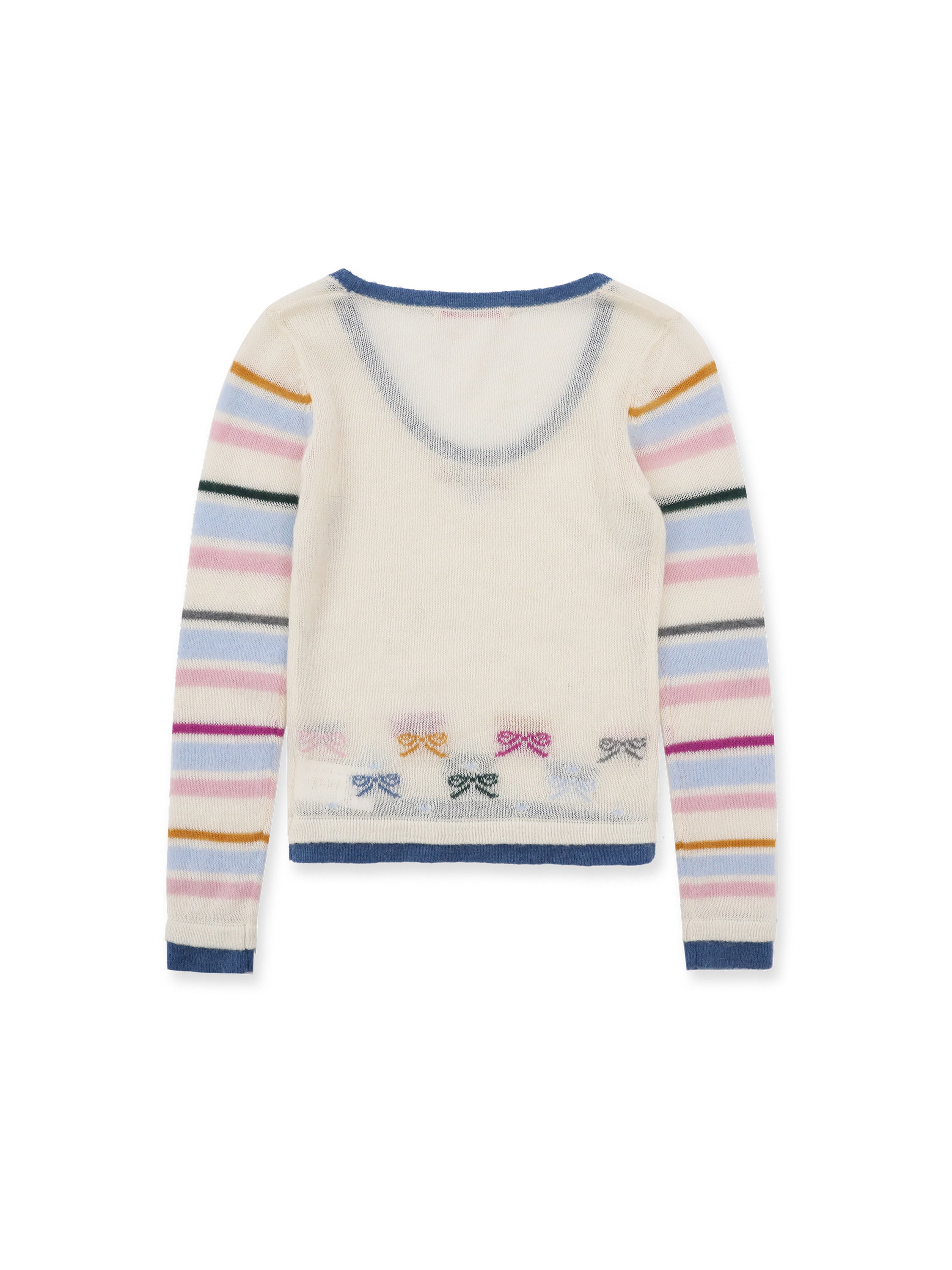 *Striped wide neckline sweater
