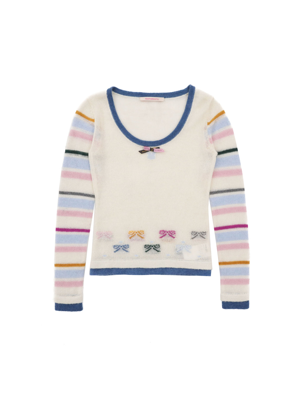 *Striped wide neckline sweater
