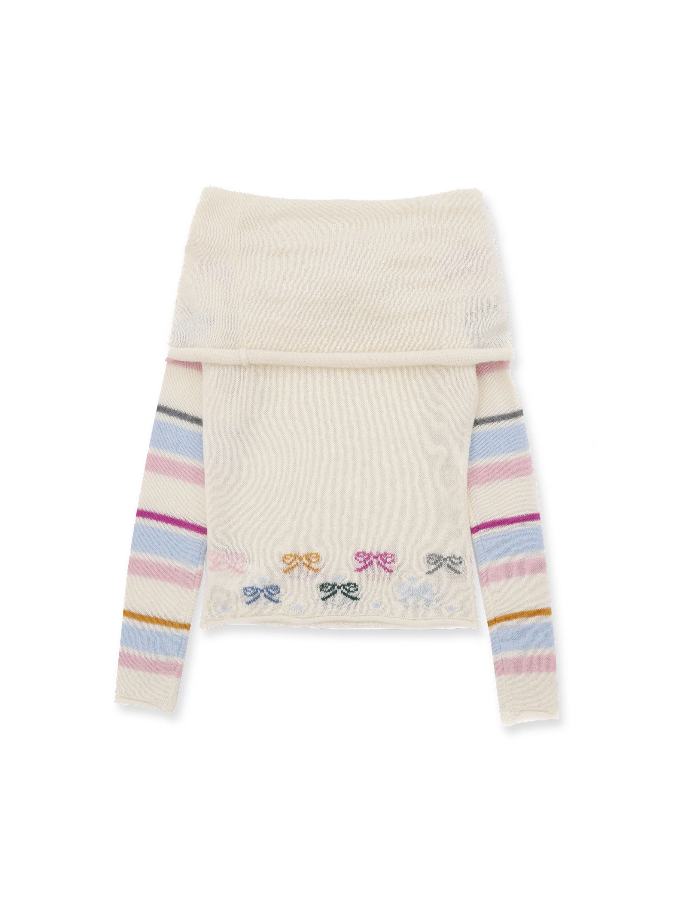 *Striped bow sweater