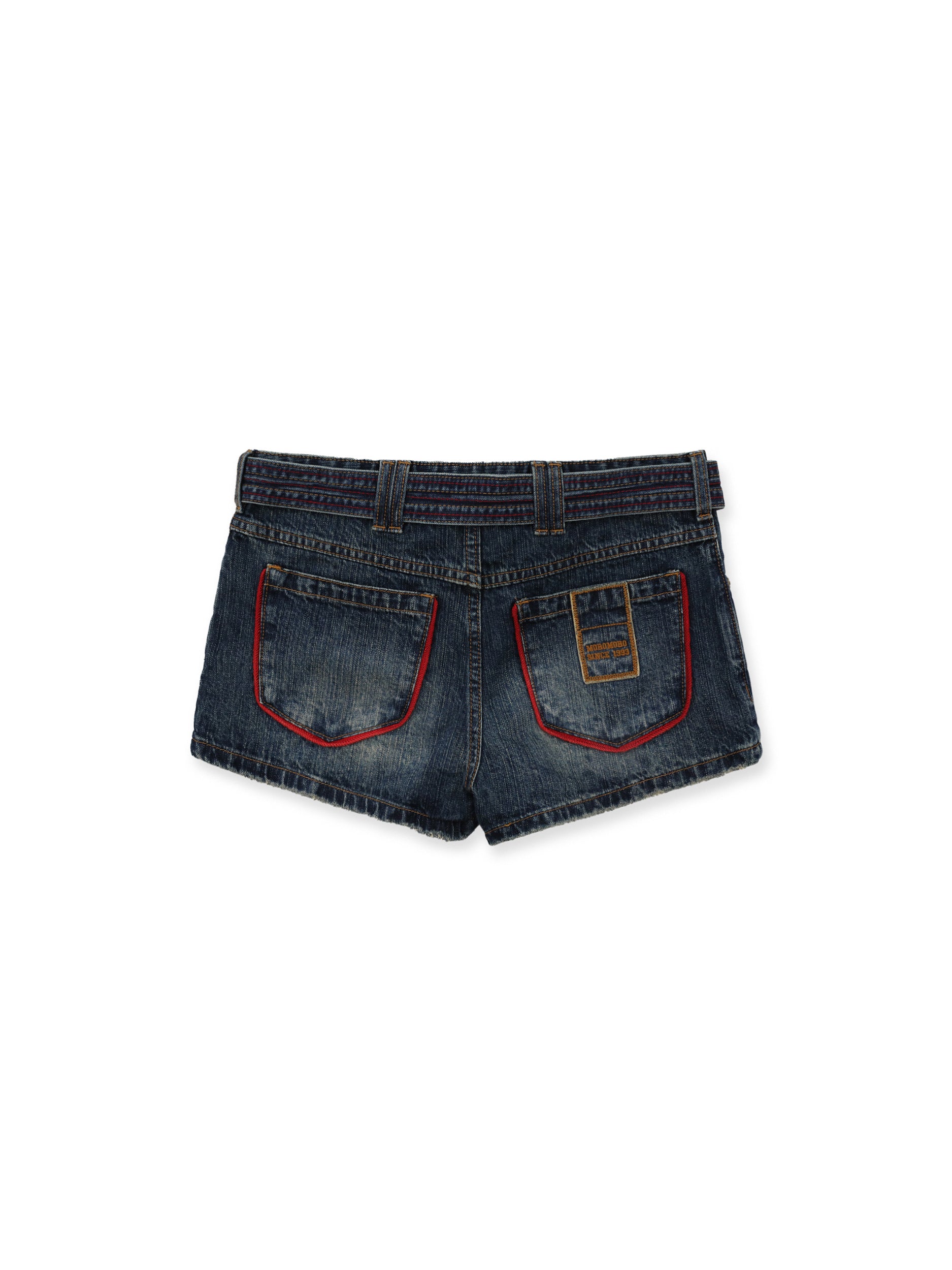 *Color-blocked stitched textured shorts