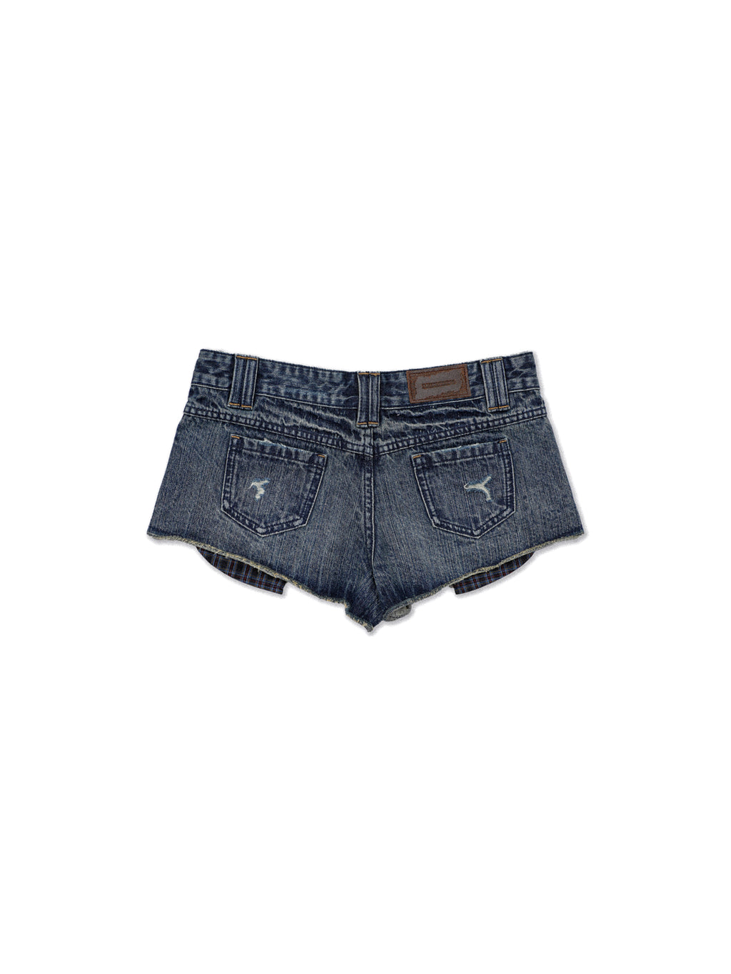 *Retro studded plaid shorts