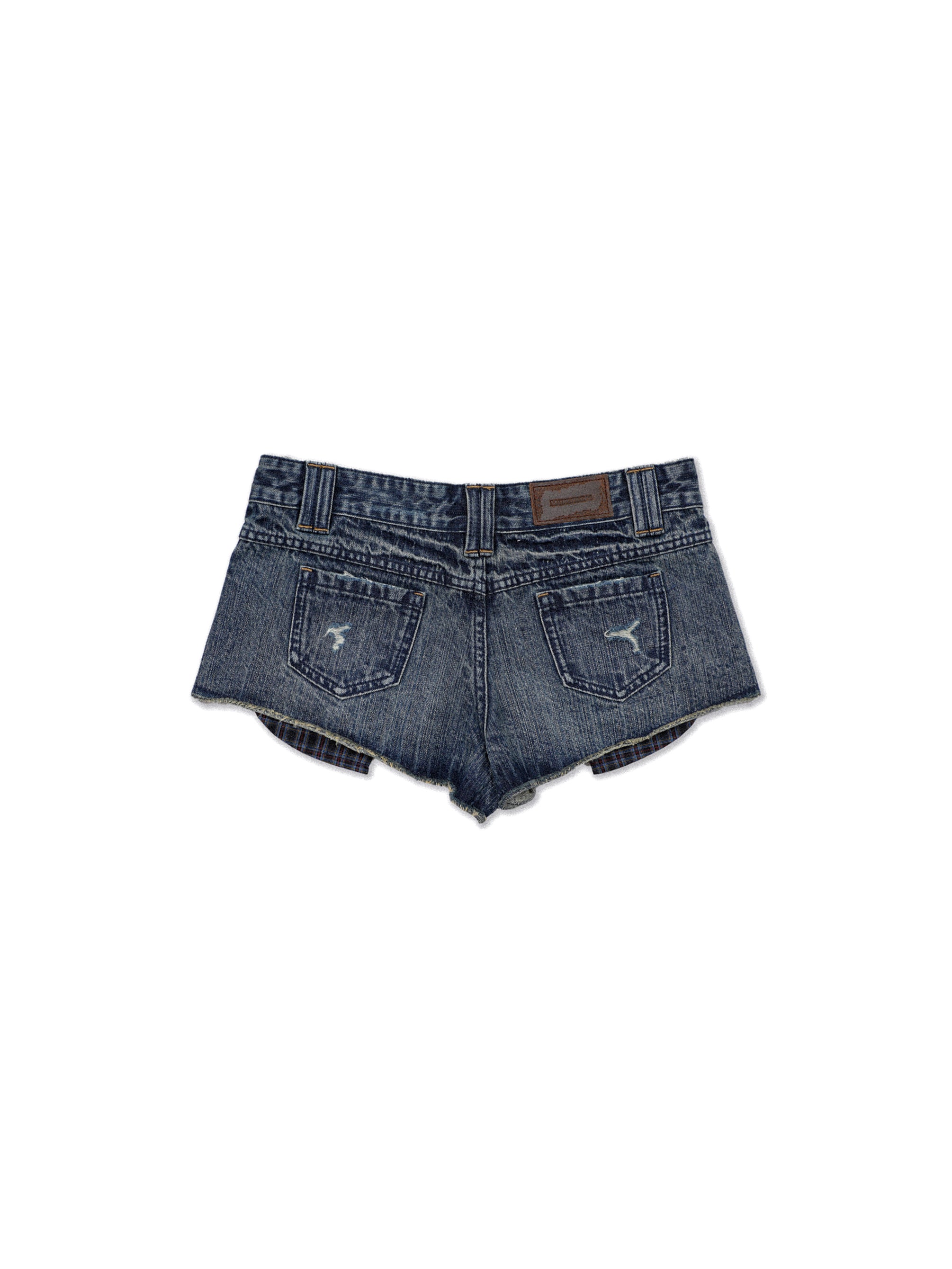 *Retro studded plaid shorts