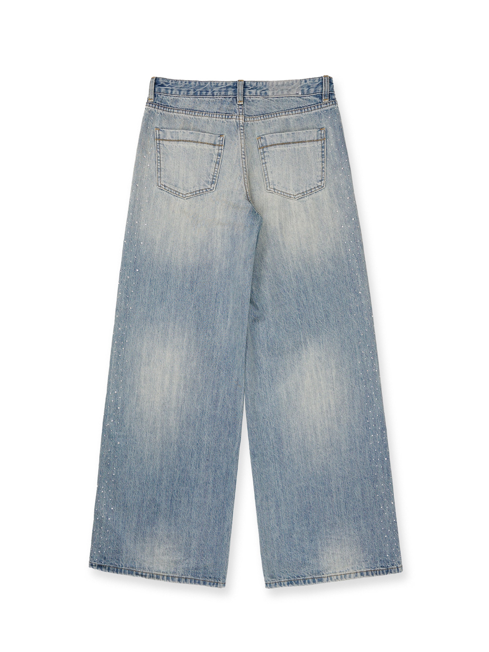 *Rhinestone straight-leg jeans